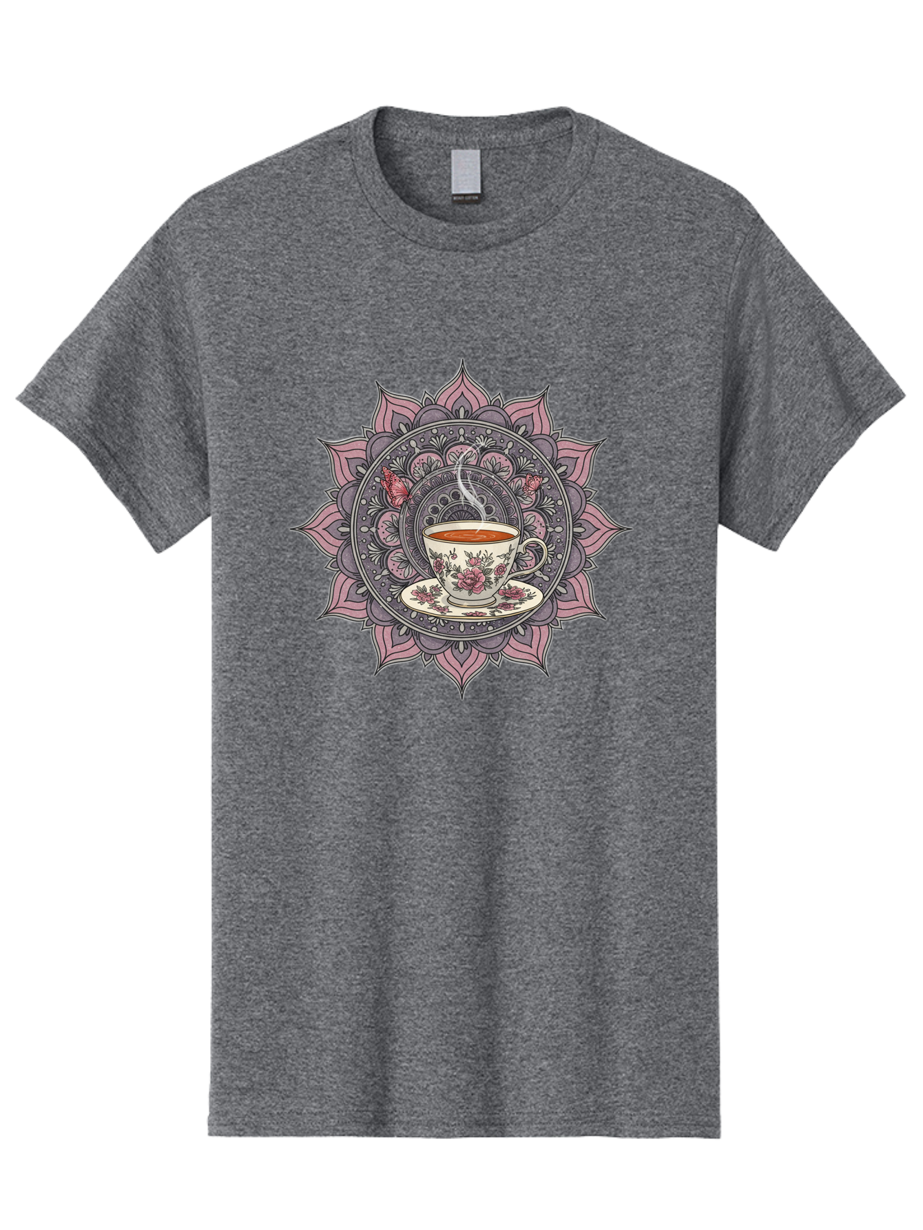 Tea-Cup-Mandala-1 Men'S Graphic Tee, 100% Cotton, Comfortable Casual Summer Wear, Machine Washable, Vintage Camera, Old Camera, Antique Camera, Black Camera, Classic Photography, Photography Equipment, Nostalgic Device, Film Camera, Camera Art Baf564