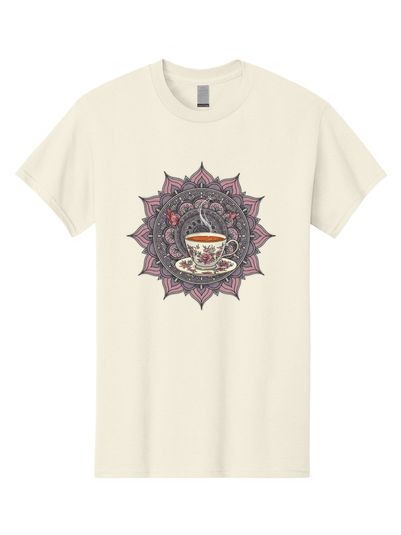 Tea-Cup-Mandala-1 Men'S Graphic Tee, 100% Cotton, Comfortable Casual Summer Wear, Machine Washable, Vintage Camera, Old Camera, Antique Camera, Black Camera, Classic Photography, Photography Equipment, Nostalgic Device, Film Camera, Camera Art Baf564