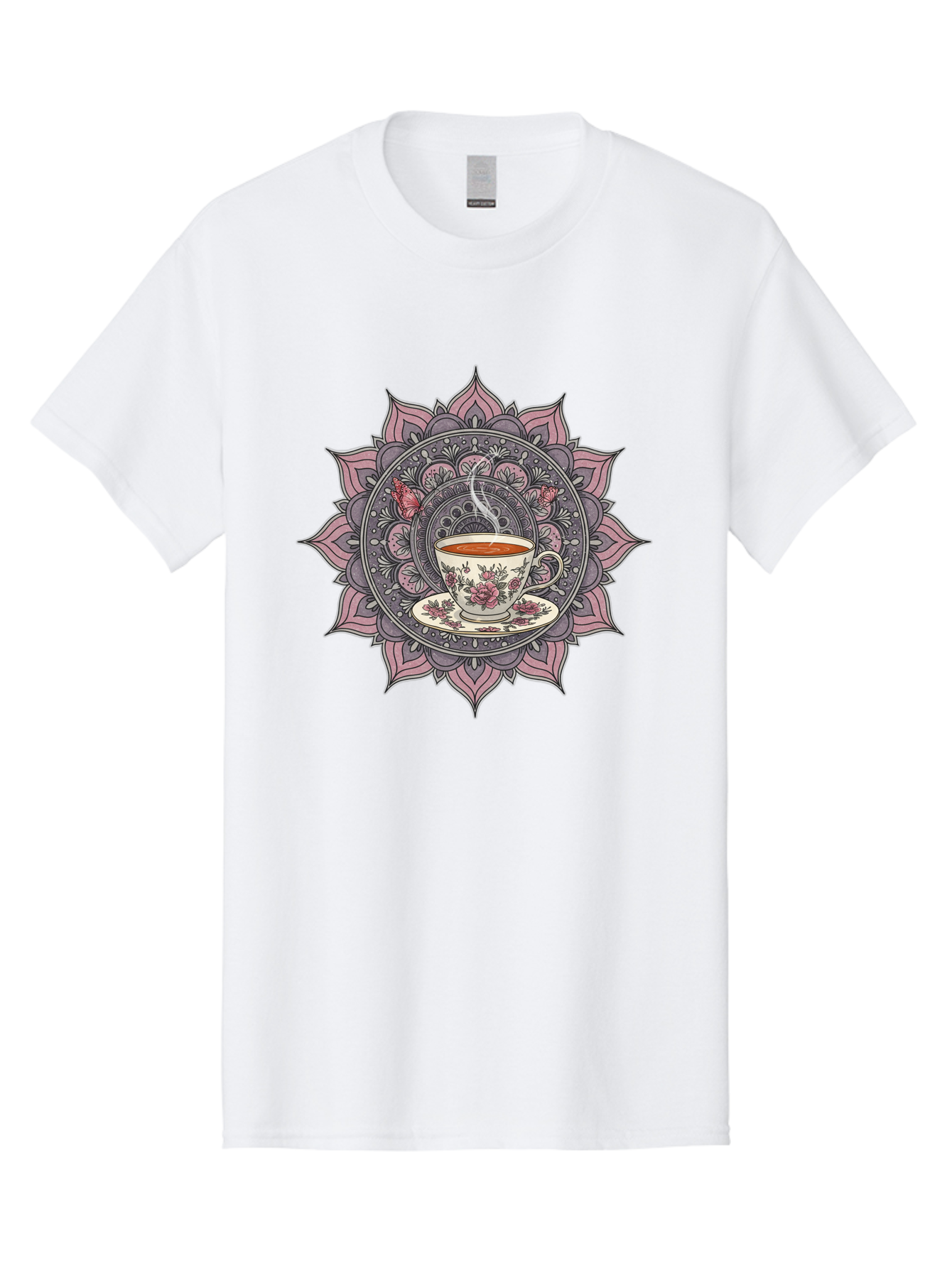 Tea-Cup-Mandala-1 Men'S Graphic Tee, 100% Cotton, Comfortable Casual Summer Wear, Machine Washable, Vintage Camera, Old Camera, Antique Camera, Black Camera, Classic Photography, Photography Equipment, Nostalgic Device, Film Camera, Camera Art Baf564