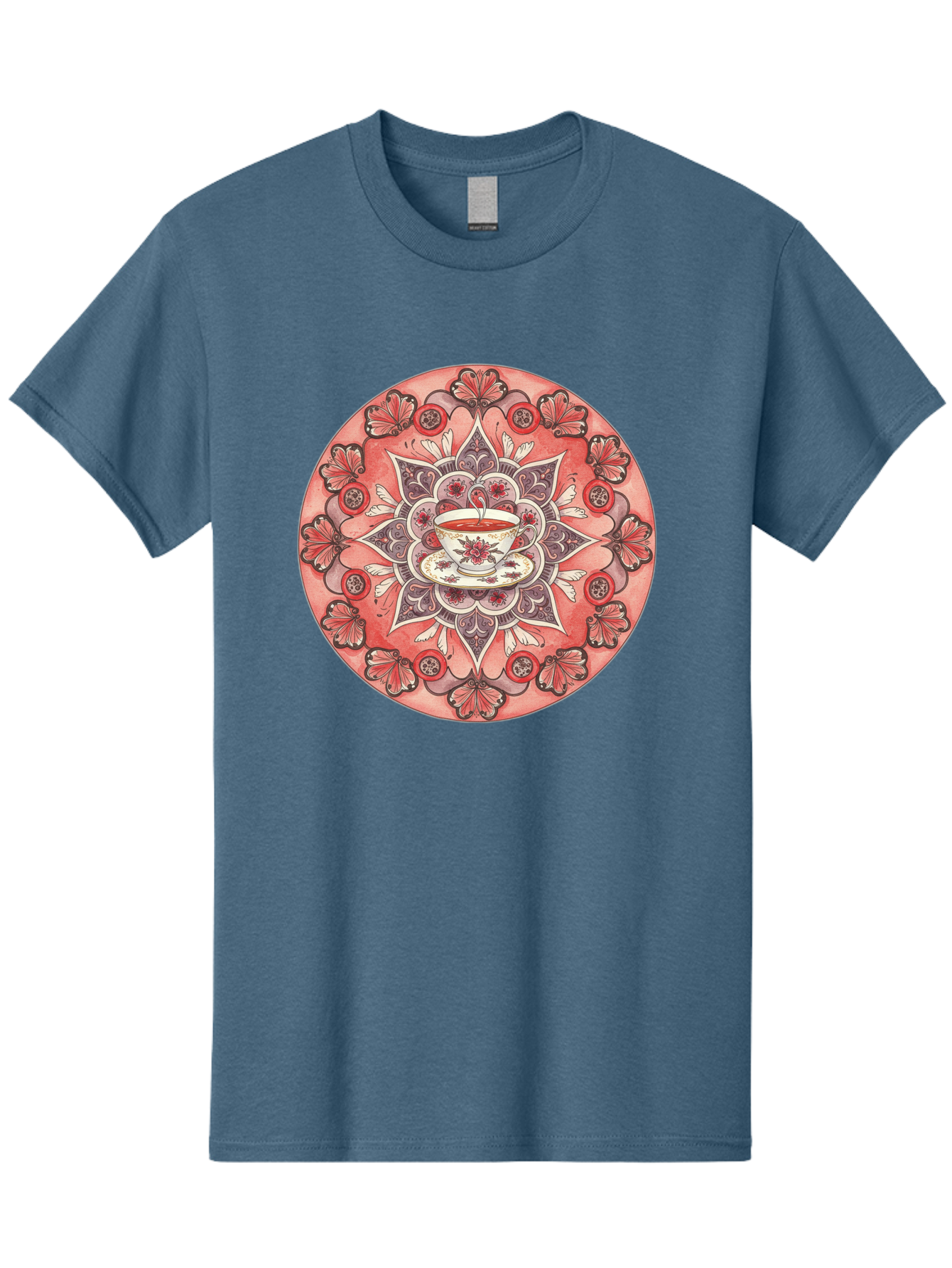 Tea-Cup-Mandala-2 Men'S Graphic Tee, 100% Cotton, Comfortable Casual Summer Wear, Machine Washable, Vintage Camera, Old Camera, Antique Camera, Black Camera, Classic Photography, Photography Equipment, Nostalgic Device, Film Camera, Camera Art Baf565