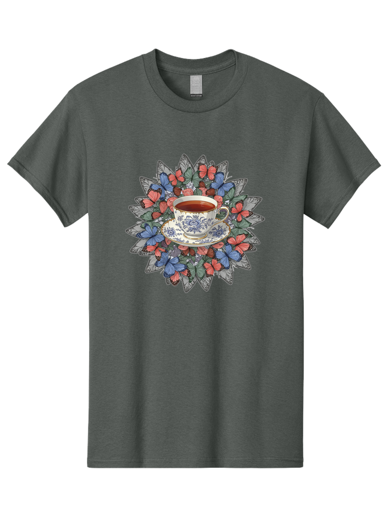 Tea-Cup-With-Butterflies Men'S Graphic Tee, 100% Cotton, Comfortable Casual Summer Wear, Machine Washable, Vintage Camera, Old Camera, Antique Camera, Black Camera, Classic Photography, Photography Equipment, Nostalgic Device, Film Camera, Baf568