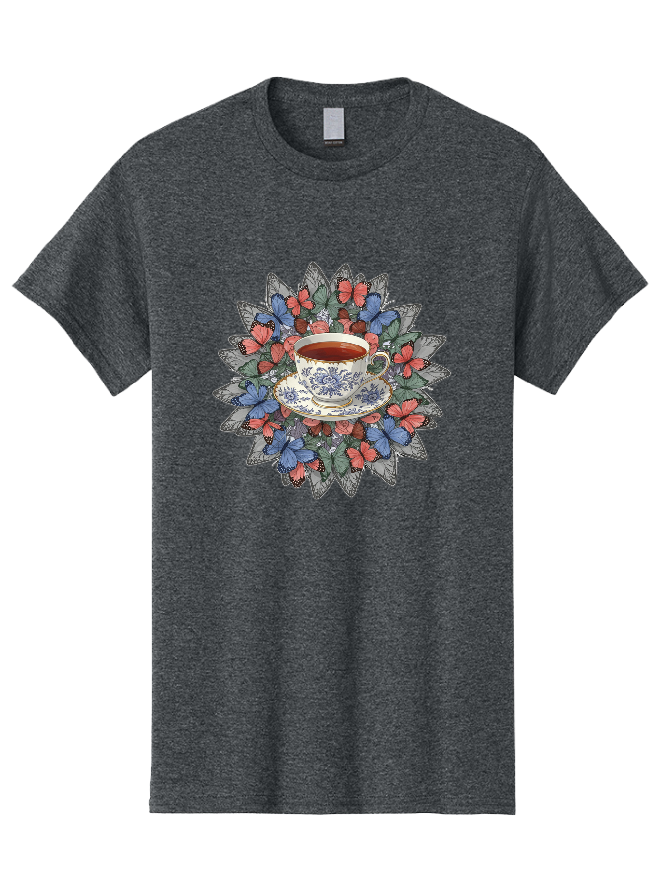 Tea-Cup-With-Butterflies Men'S Graphic Tee, 100% Cotton, Comfortable Casual Summer Wear, Machine Washable, Vintage Camera, Old Camera, Antique Camera, Black Camera, Classic Photography, Photography Equipment, Nostalgic Device, Film Camera, Baf568
