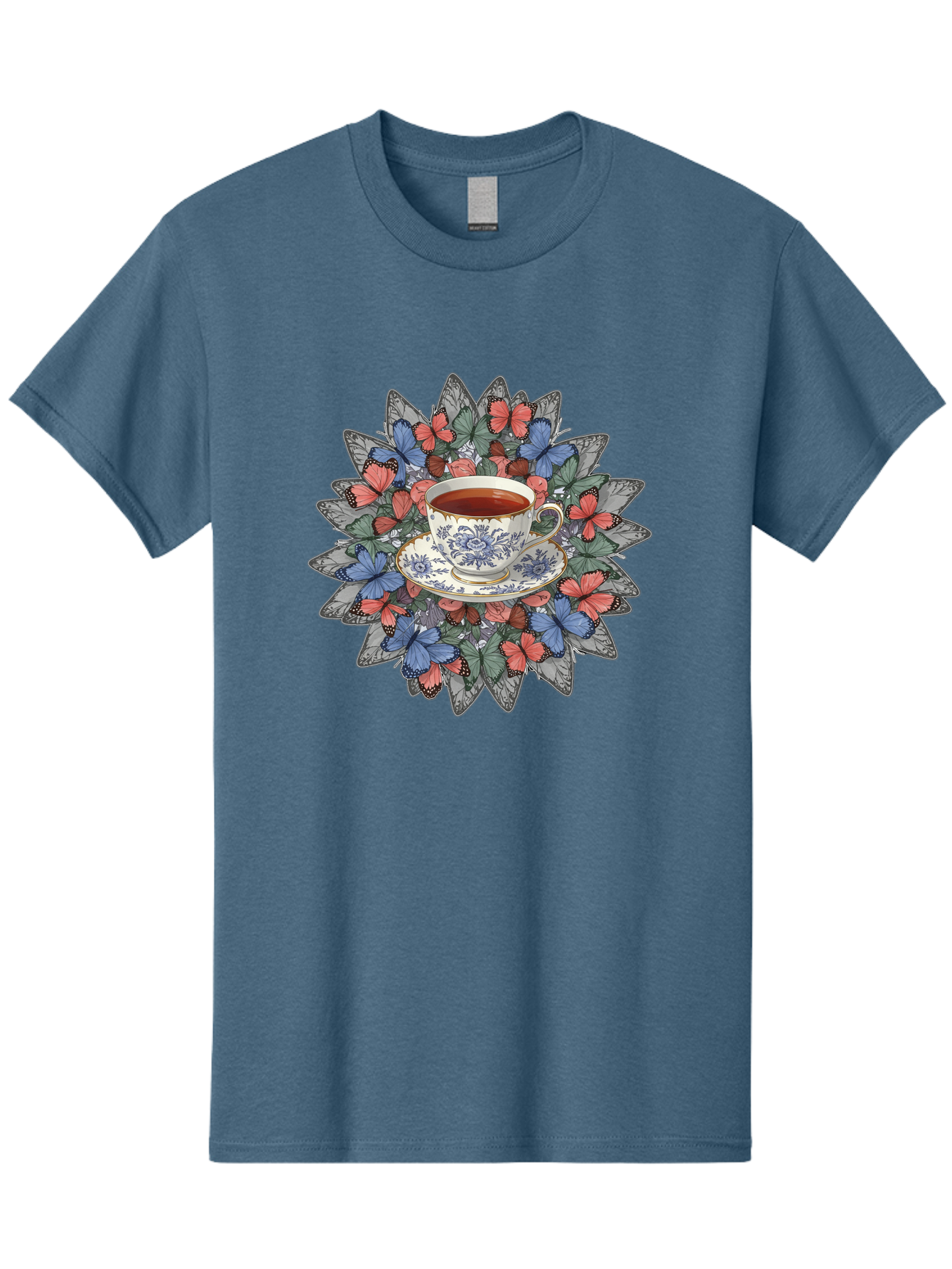 Tea-Cup-With-Butterflies Men'S Graphic Tee, 100% Cotton, Comfortable Casual Summer Wear, Machine Washable, Vintage Camera, Old Camera, Antique Camera, Black Camera, Classic Photography, Photography Equipment, Nostalgic Device, Film Camera, Baf568