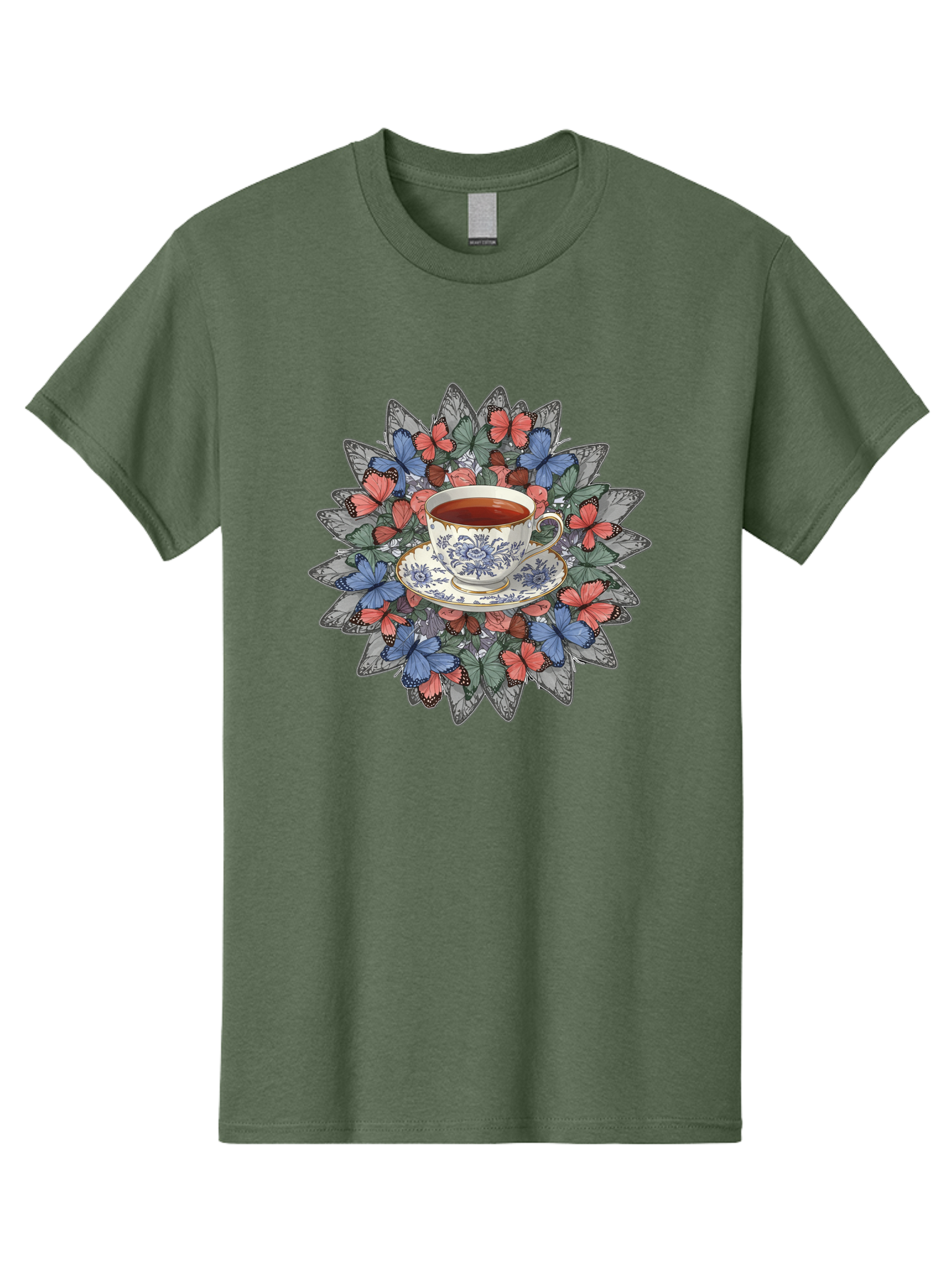 Tea-Cup-With-Butterflies Men'S Graphic Tee, 100% Cotton, Comfortable Casual Summer Wear, Machine Washable, Vintage Camera, Old Camera, Antique Camera, Black Camera, Classic Photography, Photography Equipment, Nostalgic Device, Film Camera, Baf568
