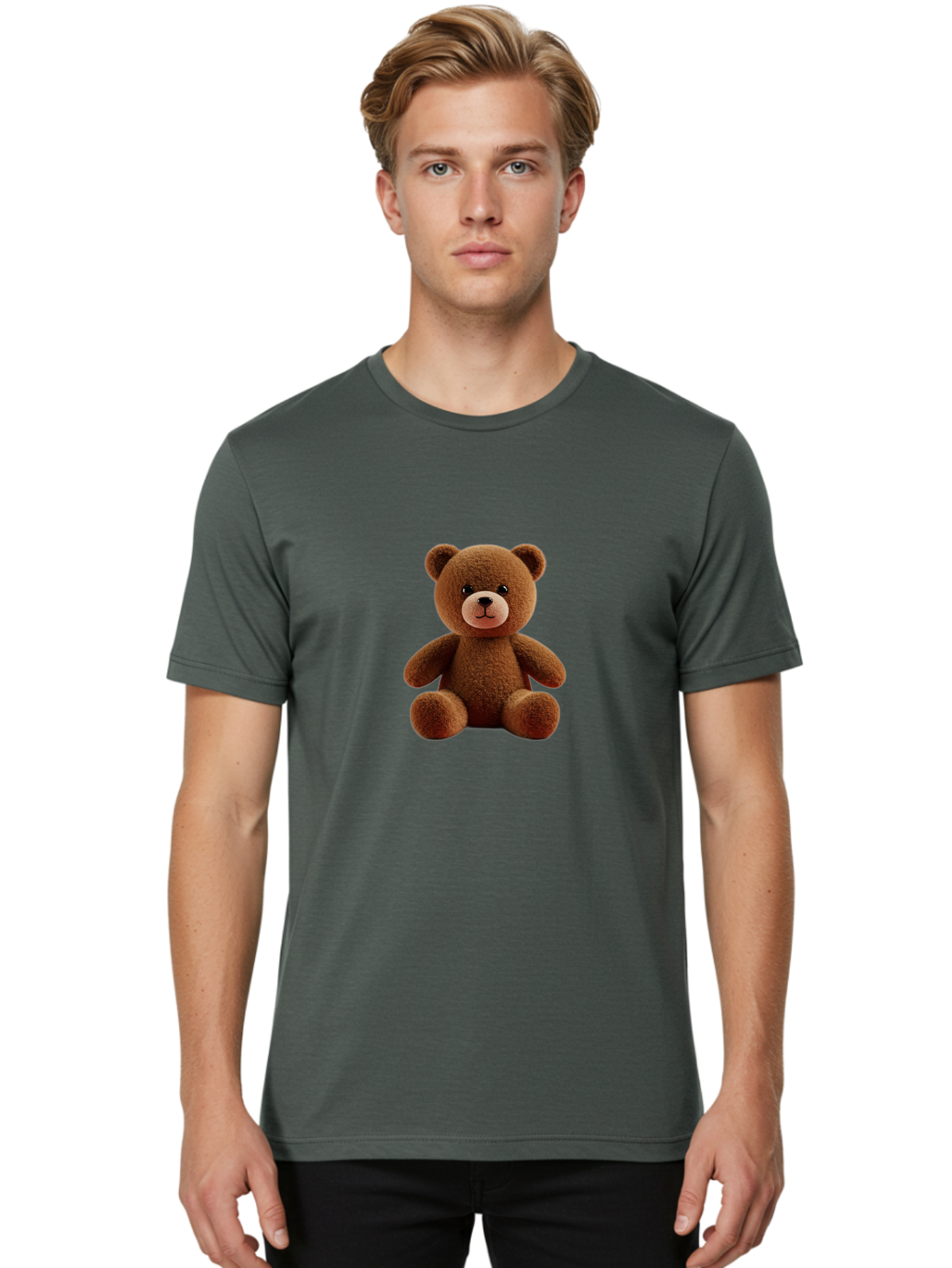 Teddy-Bear-1 Men'S Graphic Tee, 100% Cotton, Comfortable Casual Summer Wear, Machine Washable, Vintage Camera, Old Camera, Antique Camera, Black Camera, Classic Photography, Photography Equipment, Nostalgic Device, Film Camera, Camera Art Baf572