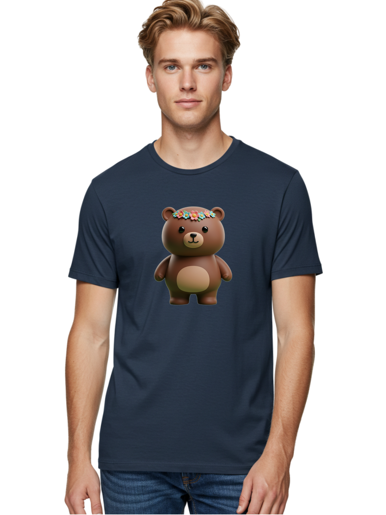 Teddy-Bear-With-Flowers Men'S Graphic Tee, 100% Cotton, Comfortable Casual Summer Wear, Machine Washable, Vintage Camera, Old Camera, Antique Camera, Black Camera, Classic Photography, Photography Equipment, Nostalgic Device, Film Camera, Baf574