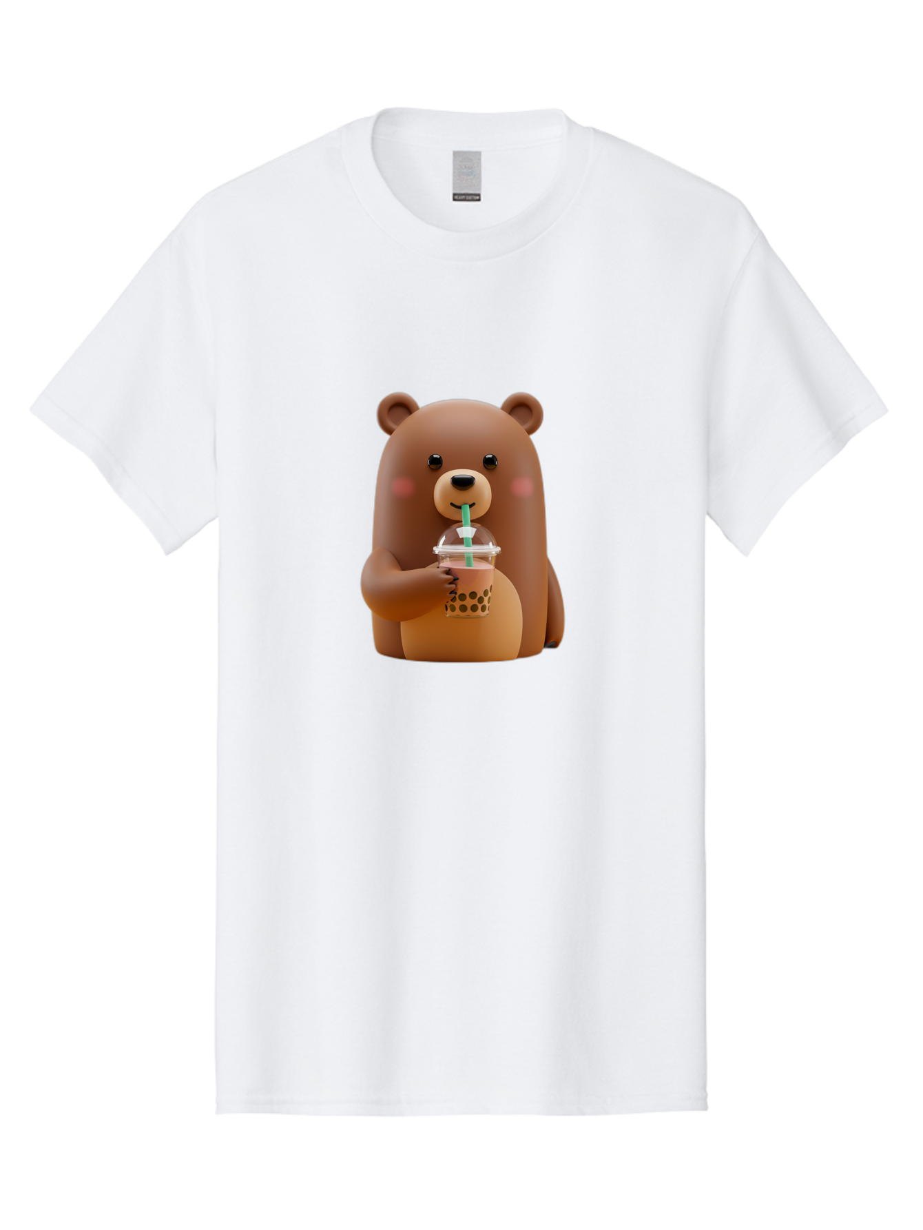 Teddy-Drinking-Boba-1 Men'S Graphic Tee, 100% Cotton, Comfortable Casual Summer Wear, Machine Washable, Vintage Camera, Old Camera, Antique Camera, Black Camera, Classic Photography, Photography Equipment, Nostalgic Device, Film Camera, Baf578