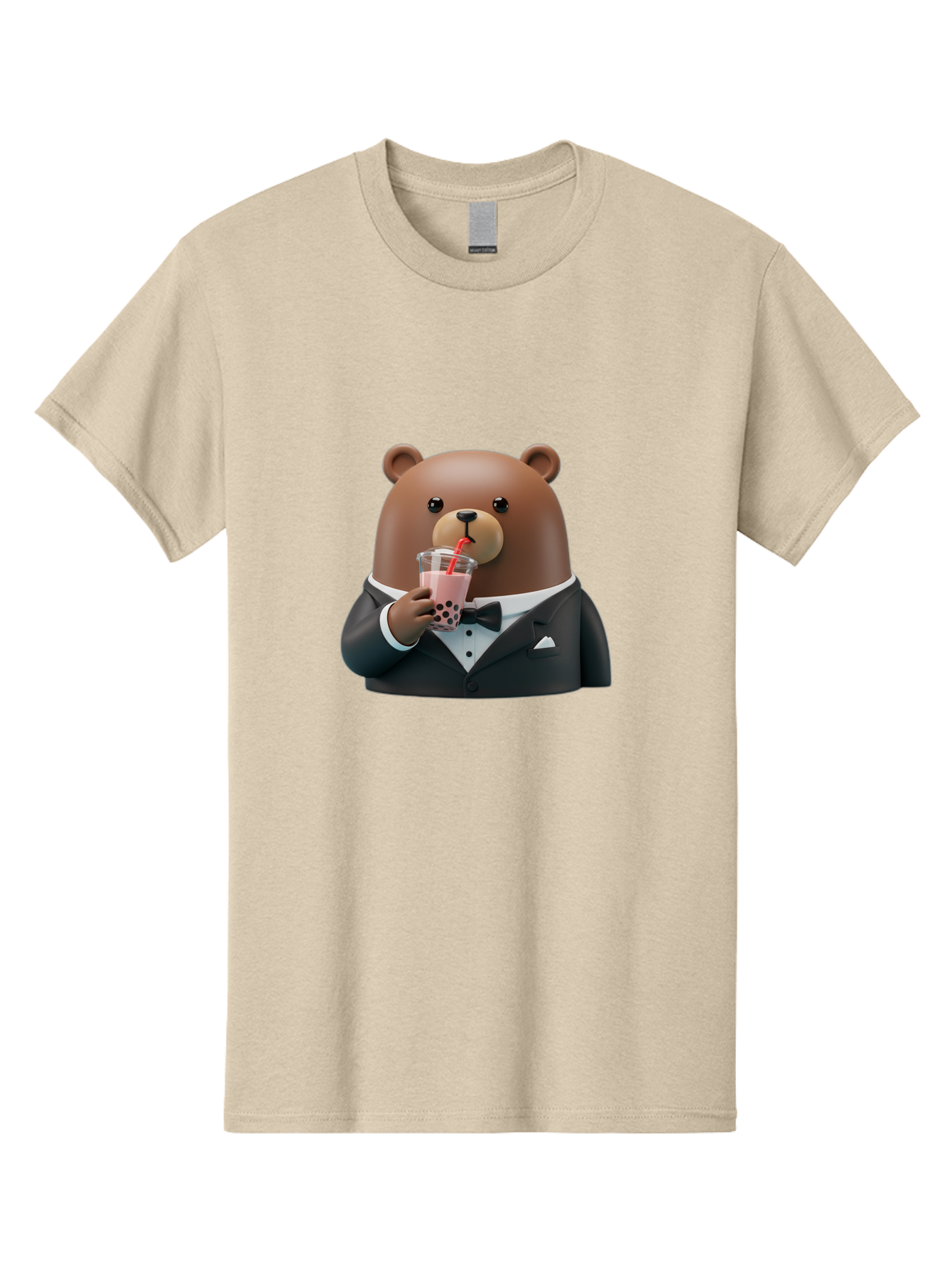Teddy-Drinking-Boba-4 Men'S Graphic Tee, 100% Cotton, Comfortable Casual Summer Wear, Machine Washable, Vintage Camera, Old Camera, Antique Camera, Black Camera, Classic Photography, Photography Equipment, Nostalgic Device, Film Camera, Baf581