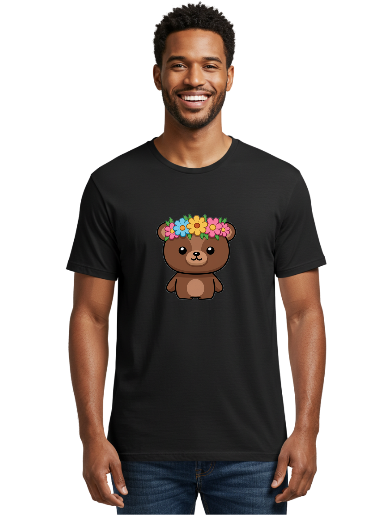 Teddy-With-Flowers Men'S Graphic Tee, 100% Cotton, Comfortable Casual Summer Wear, Machine Washable, Vintage Camera, Old Camera, Antique Camera, Black Camera, Classic Photography, Photography Equipment, Nostalgic Device, Film Camera, Baf593