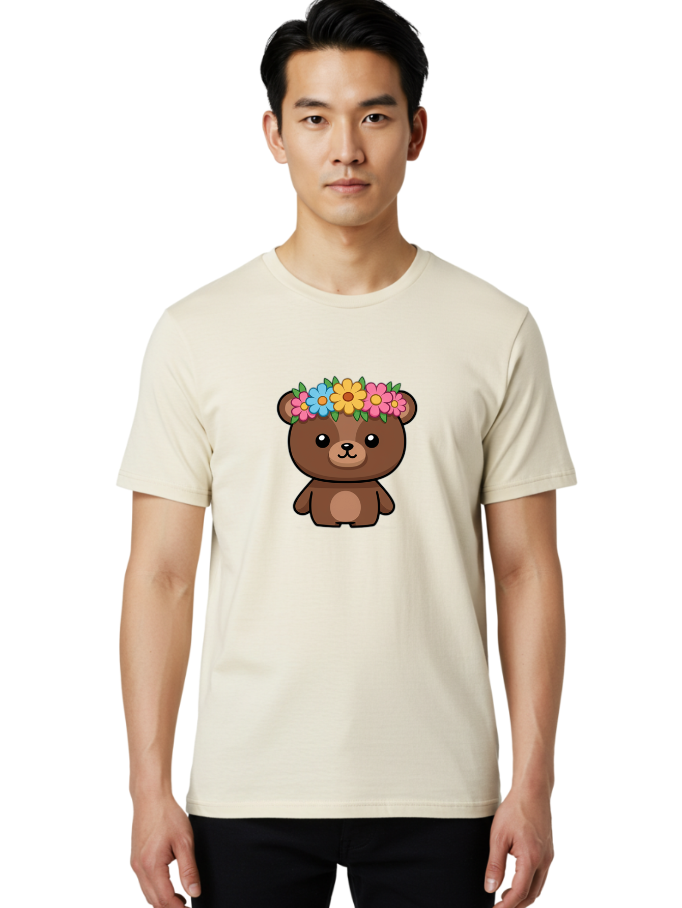 Teddy-With-Flowers Men'S Graphic Tee, 100% Cotton, Comfortable Casual Summer Wear, Machine Washable, Vintage Camera, Old Camera, Antique Camera, Black Camera, Classic Photography, Photography Equipment, Nostalgic Device, Film Camera, Baf593
