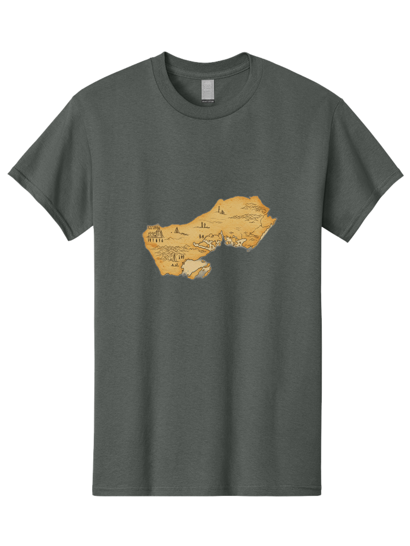 Treasure-Map-1 Men'S Graphic Tee, 100% Cotton, Comfortable Casual Summer Wear, Machine Washable, Vintage Camera, Old Camera, Antique Camera, Black Camera, Classic Photography, Photography Equipment, Nostalgic Device, Film Camera, Camera Art Baf601