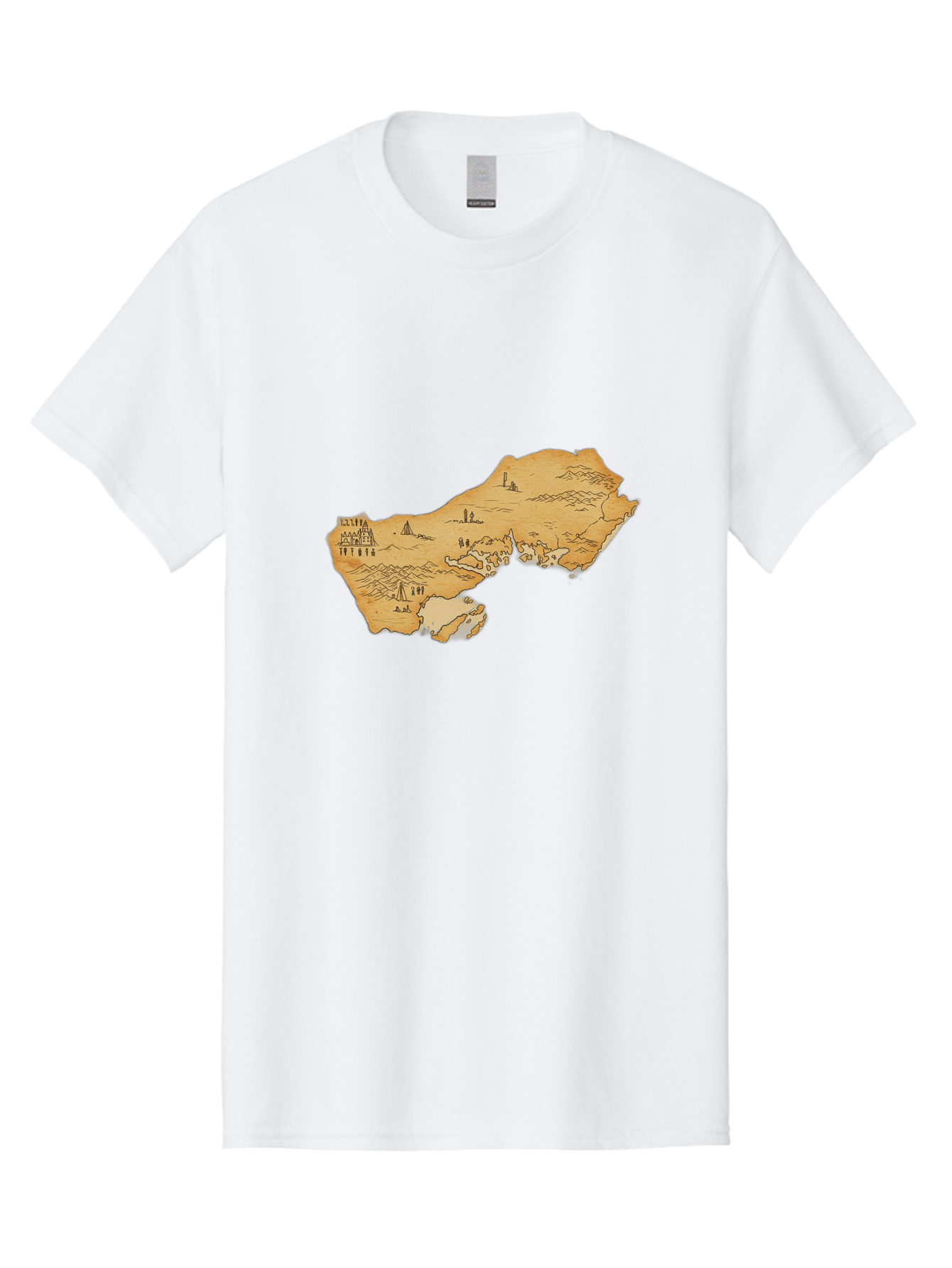 Treasure-Map-1 Men'S Graphic Tee, 100% Cotton, Comfortable Casual Summer Wear, Machine Washable, Vintage Camera, Old Camera, Antique Camera, Black Camera, Classic Photography, Photography Equipment, Nostalgic Device, Film Camera, Camera Art Baf601