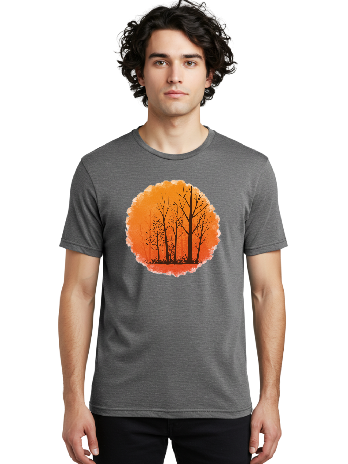 Trees-Silhouette Men'S Graphic Tee, 100% Cotton, Comfortable Casual Summer Wear, Machine Washable, Vintage Camera, Old Camera, Antique Camera, Black Camera, Classic Photography, Photography Equipment, Nostalgic Device, Film Camera, Camera Art Baf605