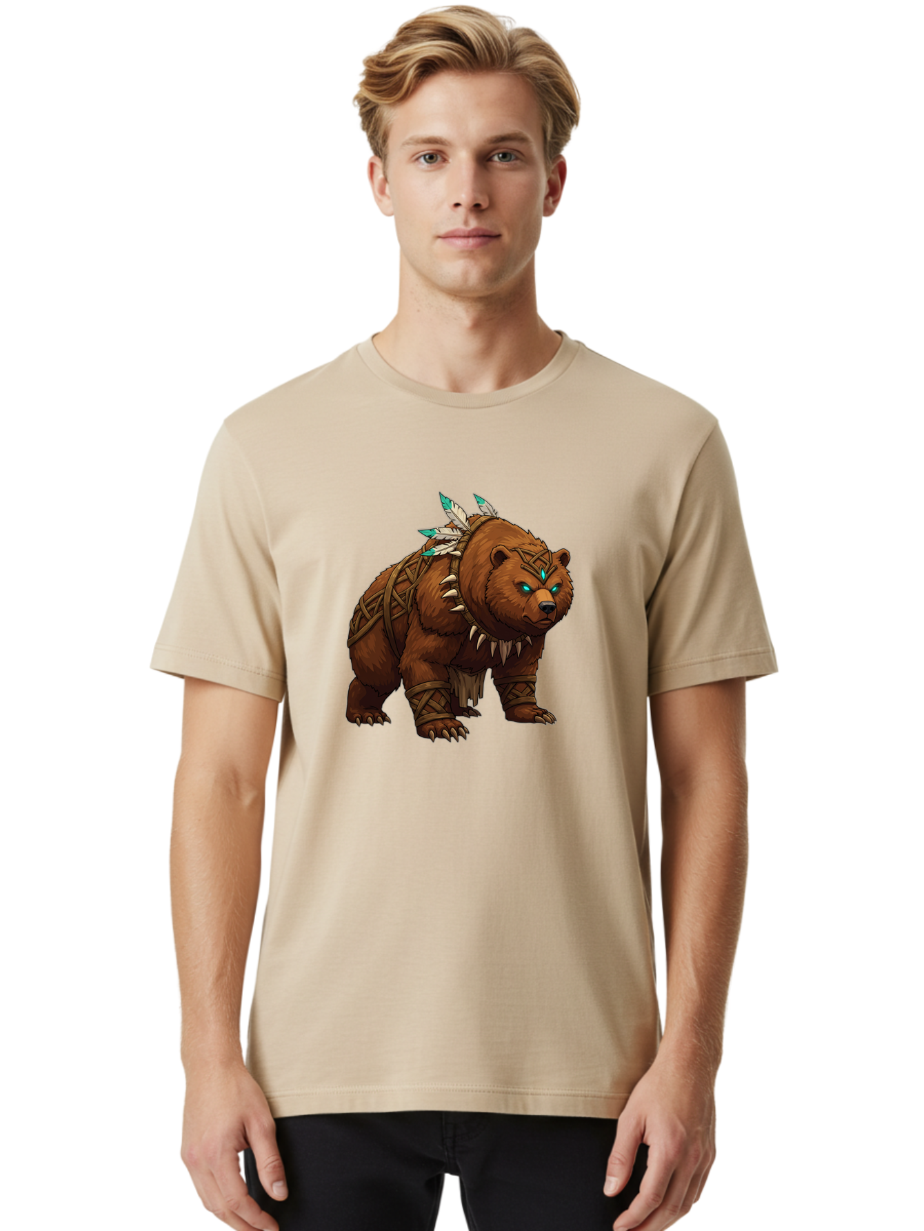 Tribal-Bear Men'S Graphic Tee, 100% Cotton, Comfortable Casual Summer Wear, Machine Washable, Vintage Camera, Old Camera, Antique Camera, Black Camera, Classic Photography, Photography Equipment, Nostalgic Device, Film Camera, Camera Art Baf607