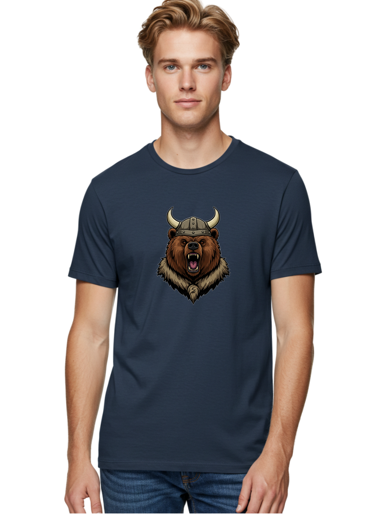 Viking-Bear-1 Men'S Graphic Tee, 100% Cotton, Comfortable Casual Summer Wear, Machine Washable, Vintage Camera, Old Camera, Antique Camera, Black Camera, Classic Photography, Photography Equipment, Nostalgic Device, Film Camera, Camera Art Baf616
