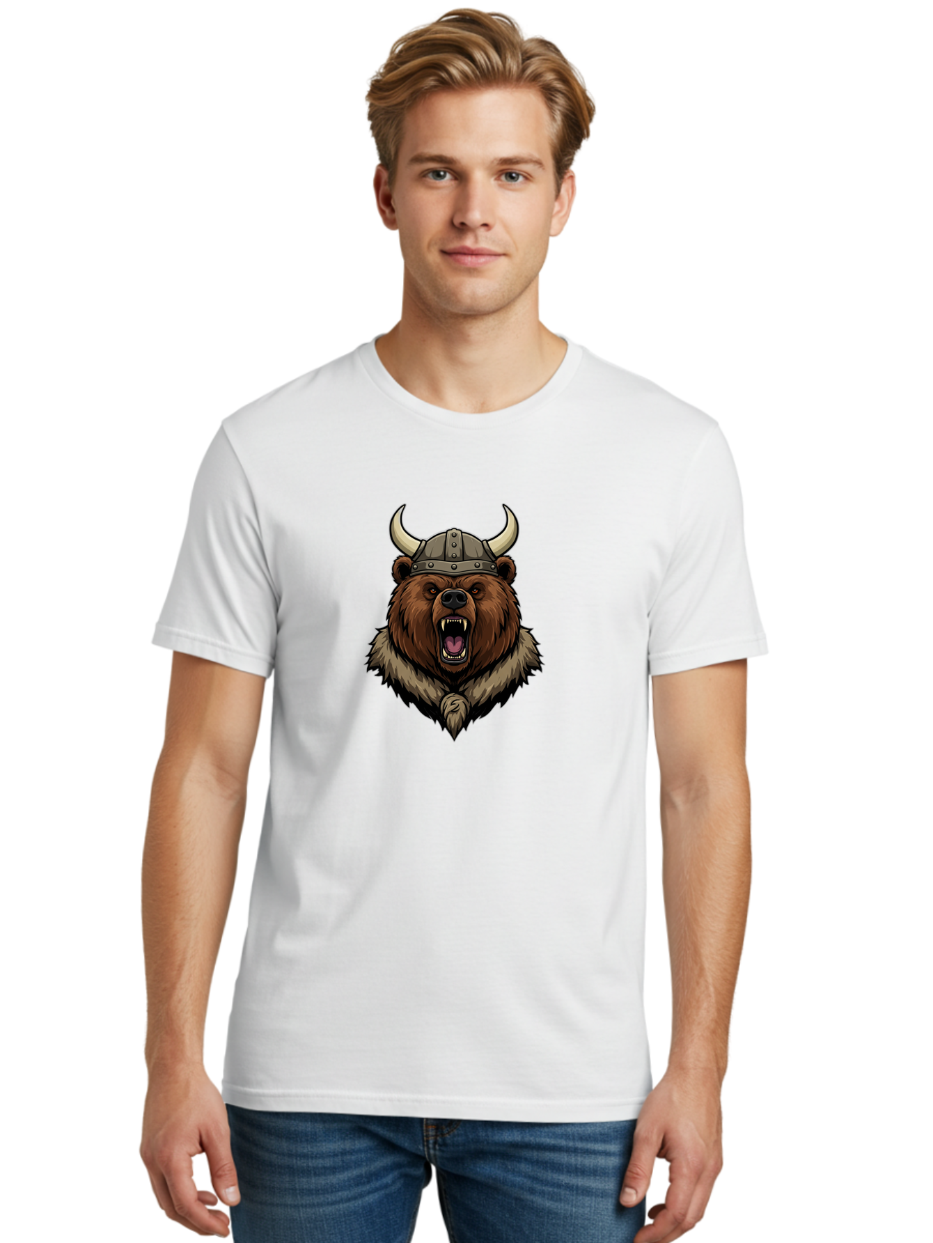 Viking-Bear-1 Men'S Graphic Tee, 100% Cotton, Comfortable Casual Summer Wear, Machine Washable, Vintage Camera, Old Camera, Antique Camera, Black Camera, Classic Photography, Photography Equipment, Nostalgic Device, Film Camera, Camera Art Baf616