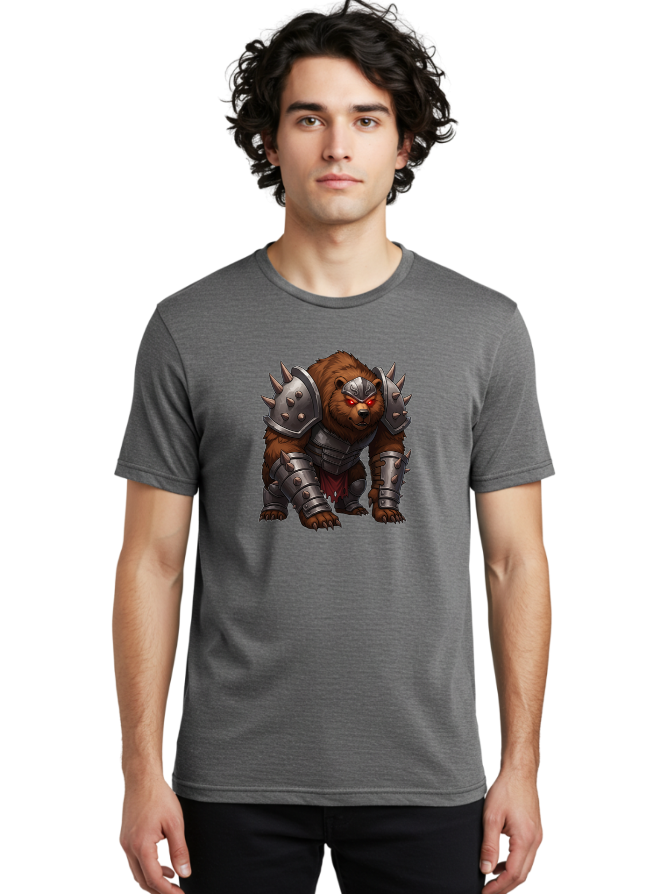 Warrior-Bear-1 Men'S Graphic Tee, 100% Cotton, Comfortable Casual Summer Wear, Machine Washable, Vintage Camera, Old Camera, Antique Camera, Black Camera, Classic Photography, Photography Equipment, Nostalgic Device, Film Camera, Camera Art Baf618