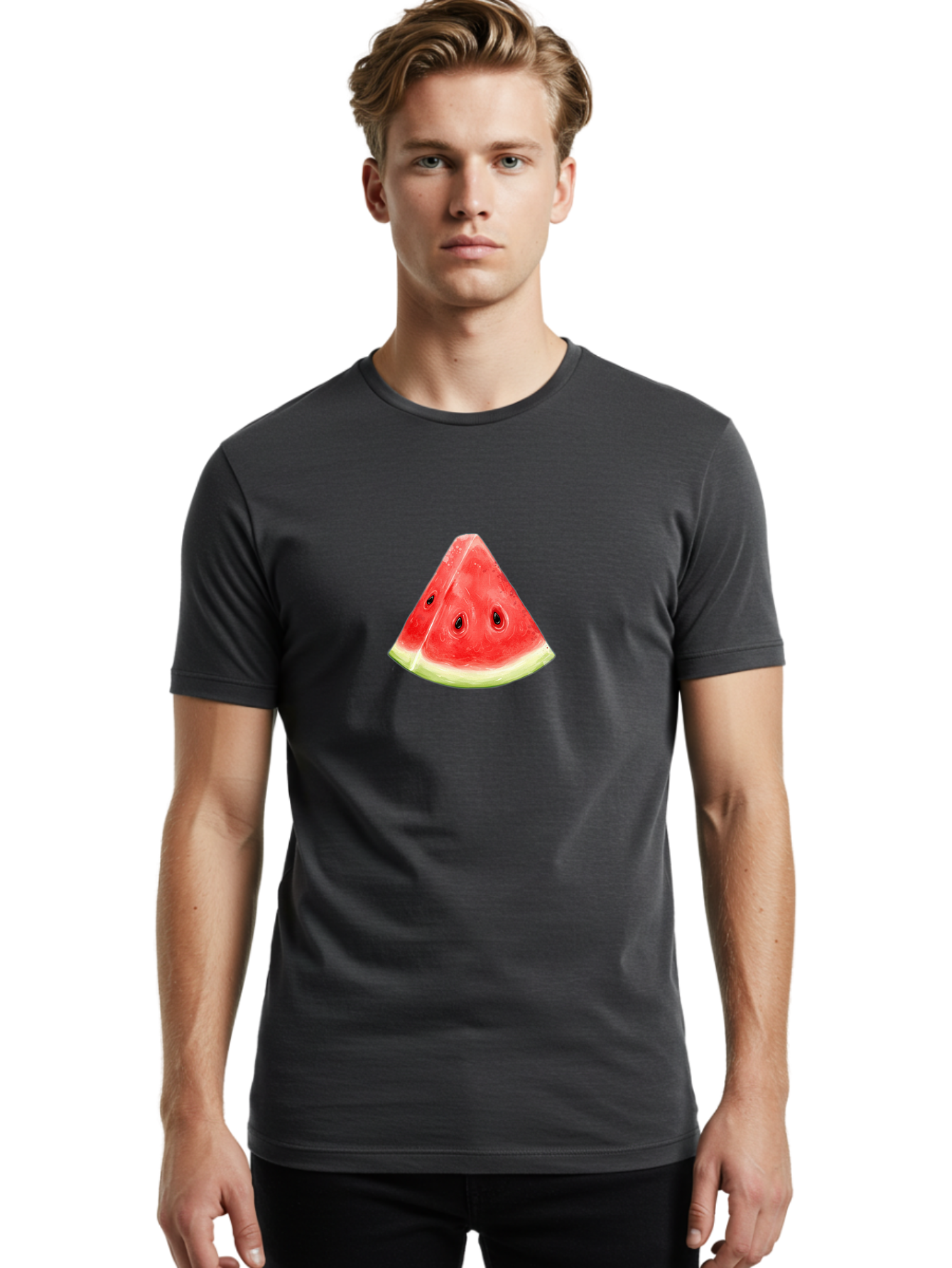 Watermelon-Slice-3 Men'S Graphic Tee, 100% Cotton, Comfortable Casual Summer Wear, Machine Washable, Vintage Camera, Old Camera, Antique Camera, Black Camera, Classic Photography, Photography Equipment, Nostalgic Device, Film Camera, Baf635