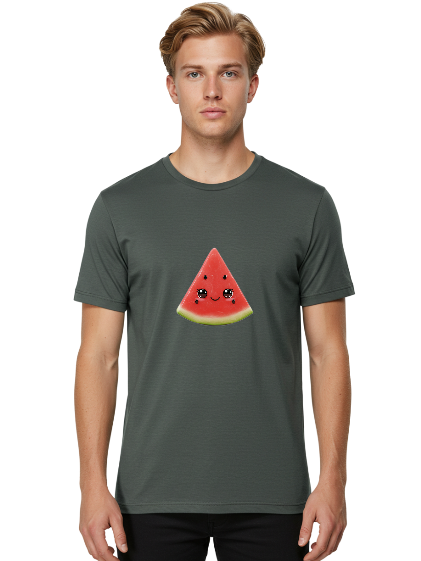 Watermelon-Slice Men'S Graphic Tee, 100% Cotton, Comfortable Casual Summer Wear, Machine Washable, Vintage Camera, Old Camera, Antique Camera, Black Camera, Classic Photography, Photography Equipment, Nostalgic Device, Film Camera, Camera Art Baf642