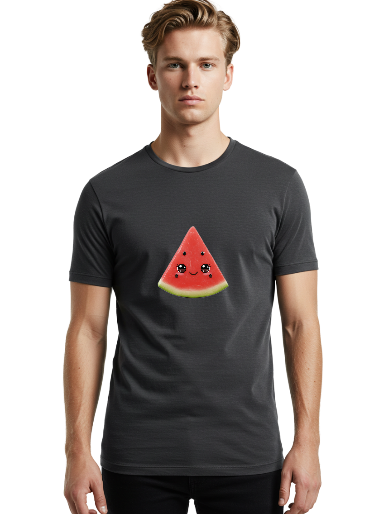 Watermelon-Slice Men'S Graphic Tee, 100% Cotton, Comfortable Casual Summer Wear, Machine Washable, Vintage Camera, Old Camera, Antique Camera, Black Camera, Classic Photography, Photography Equipment, Nostalgic Device, Film Camera, Camera Art Baf642