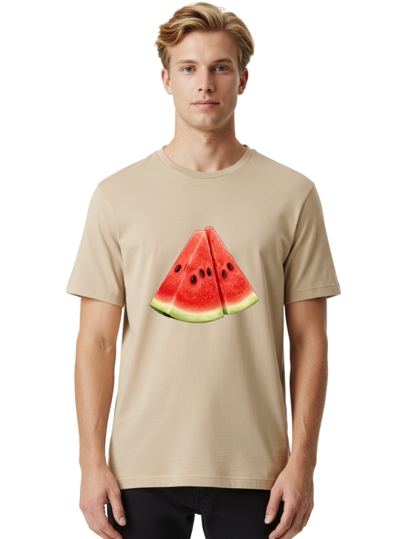Watermelon-Slices Men'S Graphic Tee, 100% Cotton, Comfortable Casual Summer Wear, Machine Washable, Vintage Camera, Old Camera, Antique Camera, Black Camera, Classic Photography, Photography Equipment, Nostalgic Device, Film Camera, Camera Art Baf643