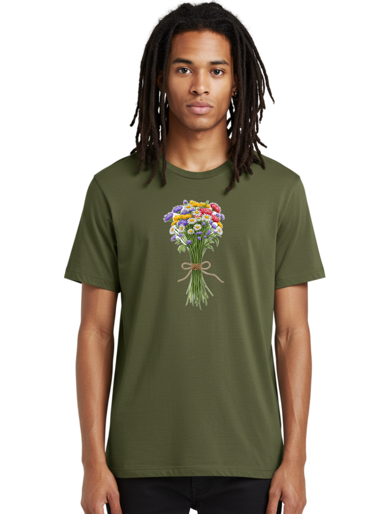 Wild-Flower-Bouquet-1 Men'S Graphic Tee, 100% Cotton, Comfortable Casual Summer Wear, Machine Washable, Vintage Camera, Old Camera, Antique Camera, Black Camera, Classic Photography, Photography Equipment, Nostalgic Device, Film Camera, Baf647