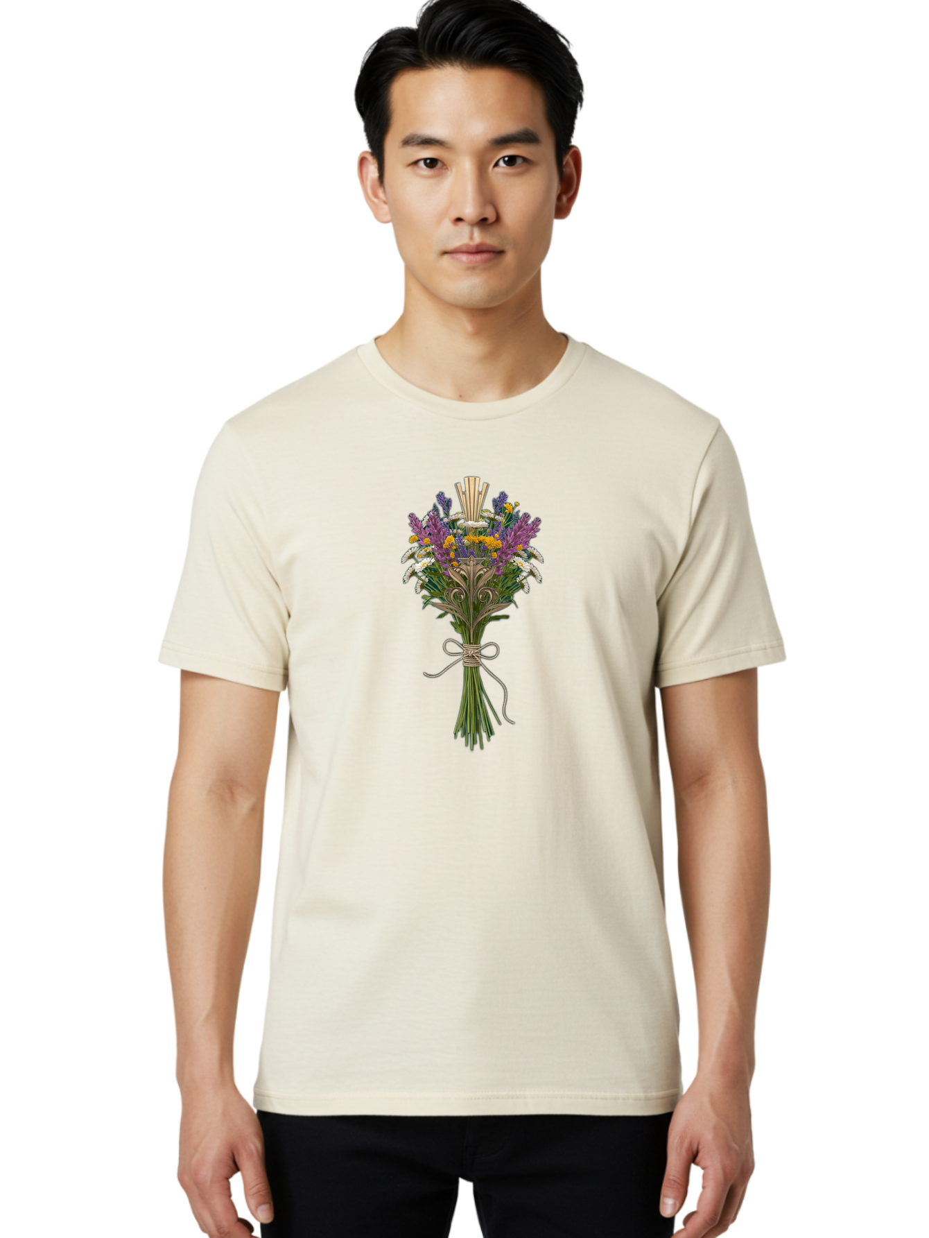 Wildflower-Bouquet-11 Men'S Graphic Tee, 100% Cotton, Comfortable Casual Summer Wear, Machine Washable, Vintage Camera, Old Camera, Antique Camera, Black Camera, Classic Photography, Photography Equipment, Nostalgic Device, Film Camera, Baf651