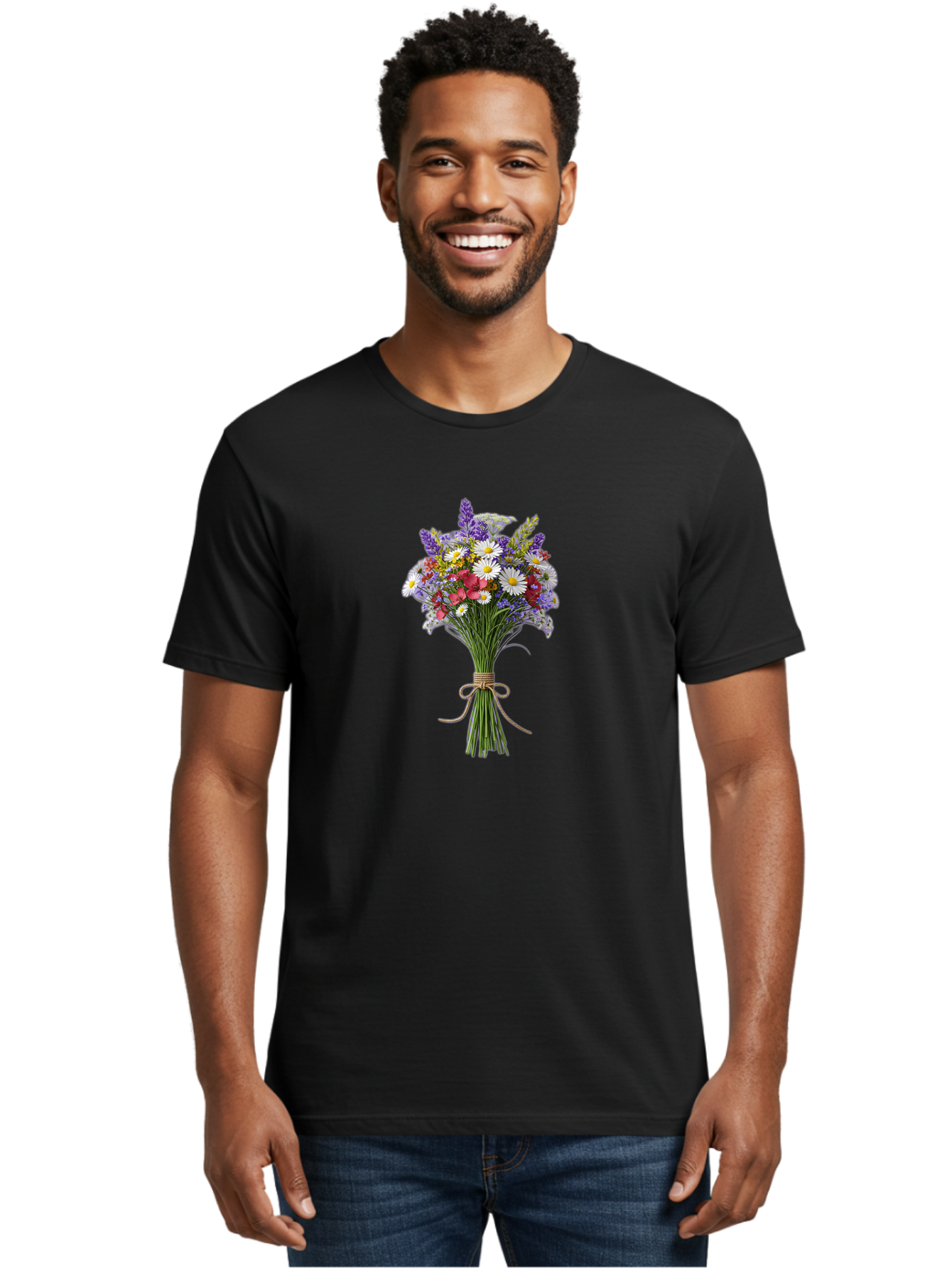 Wildflower-Bouquet-12 Men'S Graphic Tee, 100% Cotton, Comfortable Casual Summer Wear, Machine Washable, Vintage Camera, Old Camera, Antique Camera, Black Camera, Classic Photography, Photography Equipment, Nostalgic Device, Film Camera, Baf652