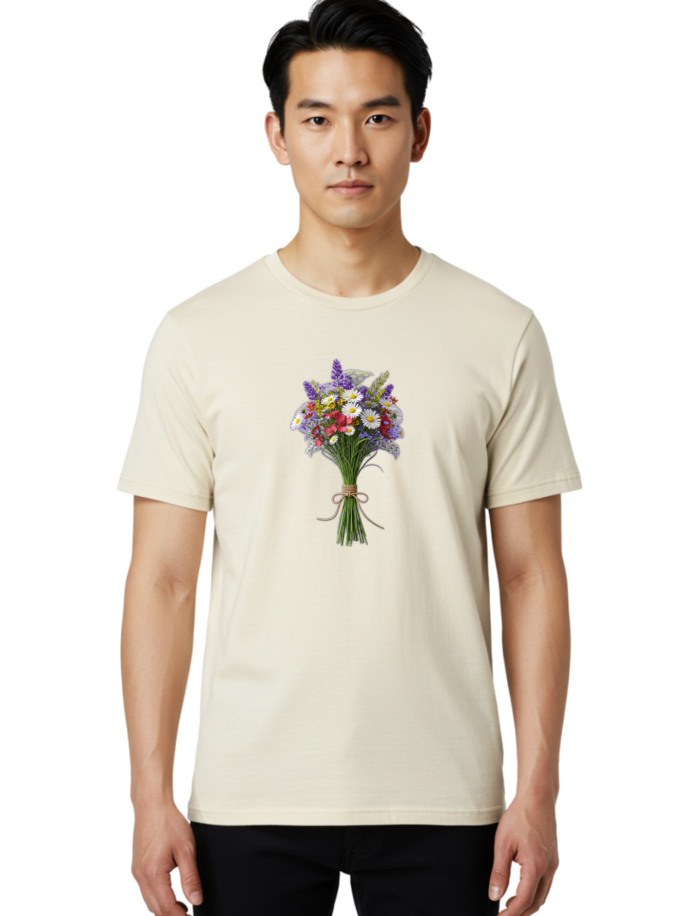 Wildflower-Bouquet-12 Men'S Graphic Tee, 100% Cotton, Comfortable Casual Summer Wear, Machine Washable, Vintage Camera, Old Camera, Antique Camera, Black Camera, Classic Photography, Photography Equipment, Nostalgic Device, Film Camera, Baf652