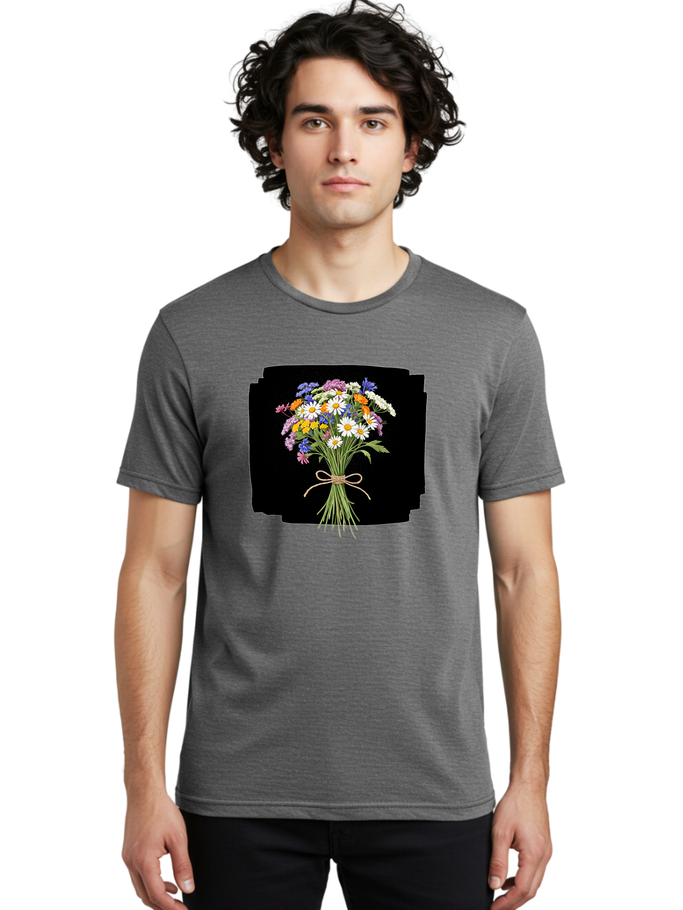 Wildflower-Bouquet-13 Men'S Graphic Tee, 100% Cotton, Comfortable Casual Summer Wear, Machine Washable, Vintage Camera, Old Camera, Antique Camera, Black Camera, Classic Photography, Photography Equipment, Nostalgic Device, Film Camera, Baf653