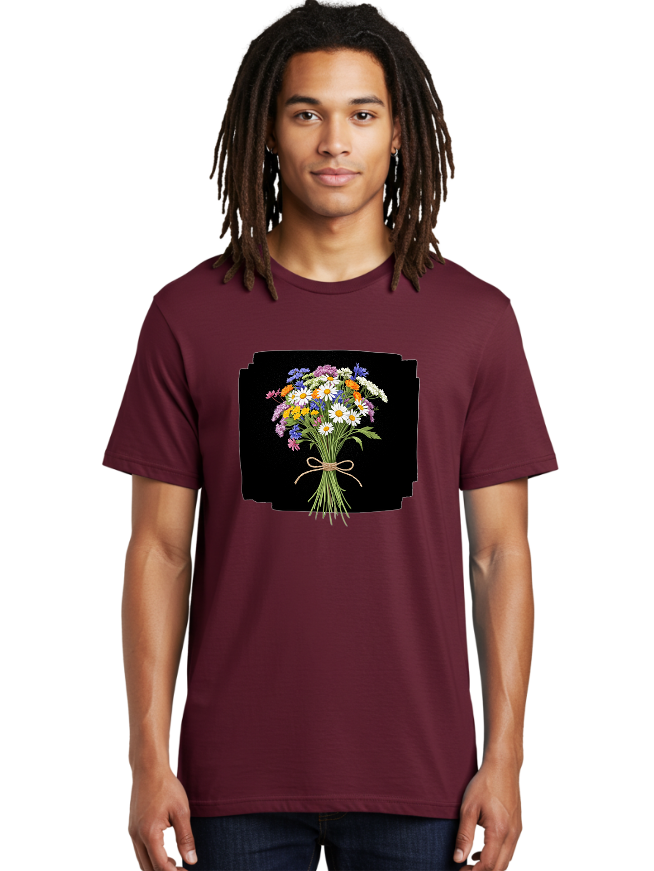Wildflower-Bouquet-13 Men'S Graphic Tee, 100% Cotton, Comfortable Casual Summer Wear, Machine Washable, Vintage Camera, Old Camera, Antique Camera, Black Camera, Classic Photography, Photography Equipment, Nostalgic Device, Film Camera, Baf653