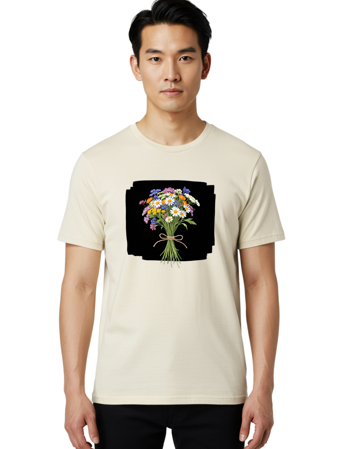 Wildflower-Bouquet-13 Men'S Graphic Tee, 100% Cotton, Comfortable Casual Summer Wear, Machine Washable, Vintage Camera, Old Camera, Antique Camera, Black Camera, Classic Photography, Photography Equipment, Nostalgic Device, Film Camera, Baf653