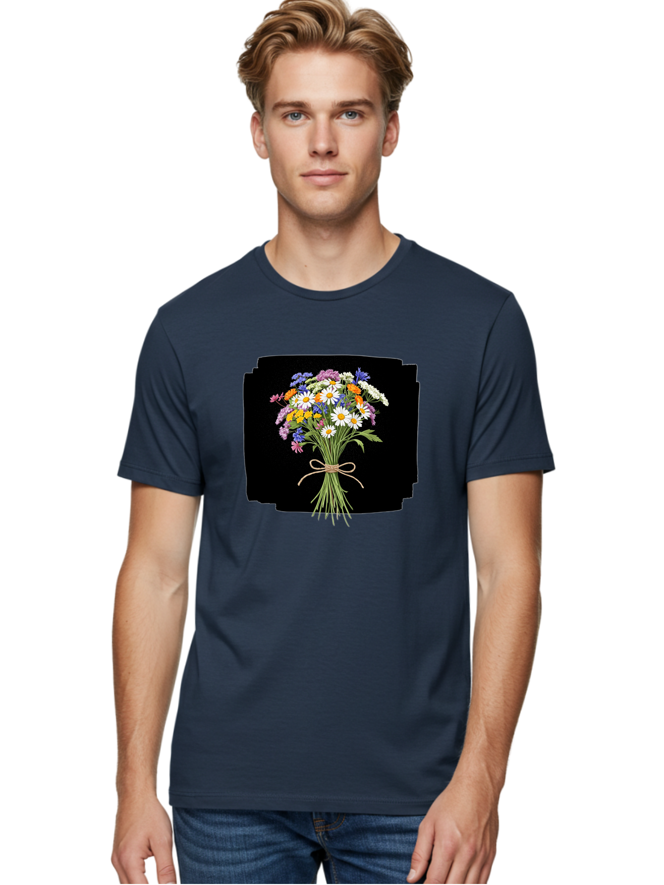 Wildflower-Bouquet-13 Men'S Graphic Tee, 100% Cotton, Comfortable Casual Summer Wear, Machine Washable, Vintage Camera, Old Camera, Antique Camera, Black Camera, Classic Photography, Photography Equipment, Nostalgic Device, Film Camera, Baf653
