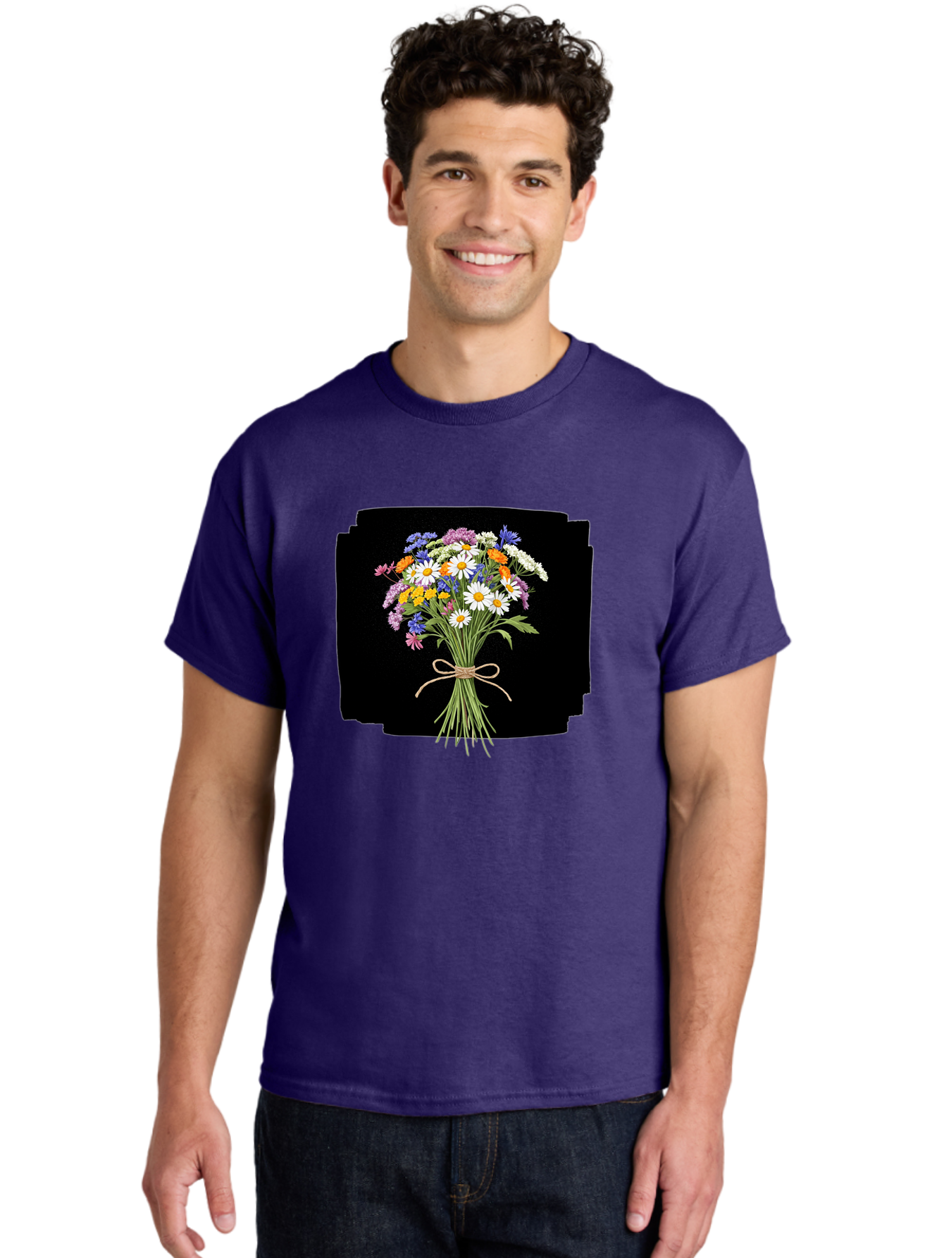 Wildflower-Bouquet-13 Men'S Graphic Tee, 100% Cotton, Comfortable Casual Summer Wear, Machine Washable, Vintage Camera, Old Camera, Antique Camera, Black Camera, Classic Photography, Photography Equipment, Nostalgic Device, Film Camera, Baf653