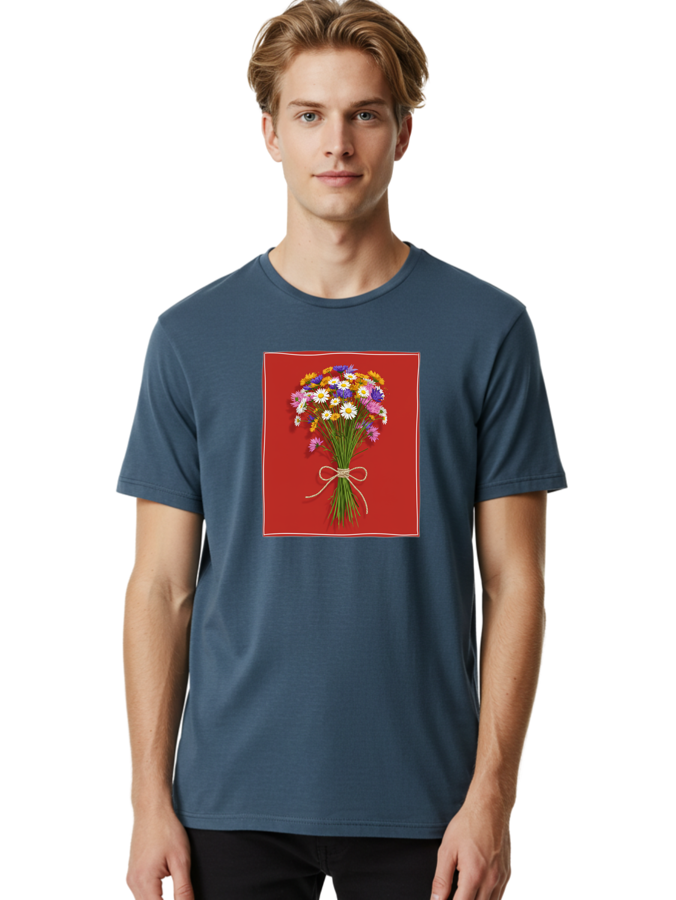 Wildflower-Bouquet-14 Men'S Graphic Tee, 100% Cotton, Comfortable Casual Summer Wear, Machine Washable, Vintage Camera, Old Camera, Antique Camera, Black Camera, Classic Photography, Photography Equipment, Nostalgic Device, Film Camera, Baf654