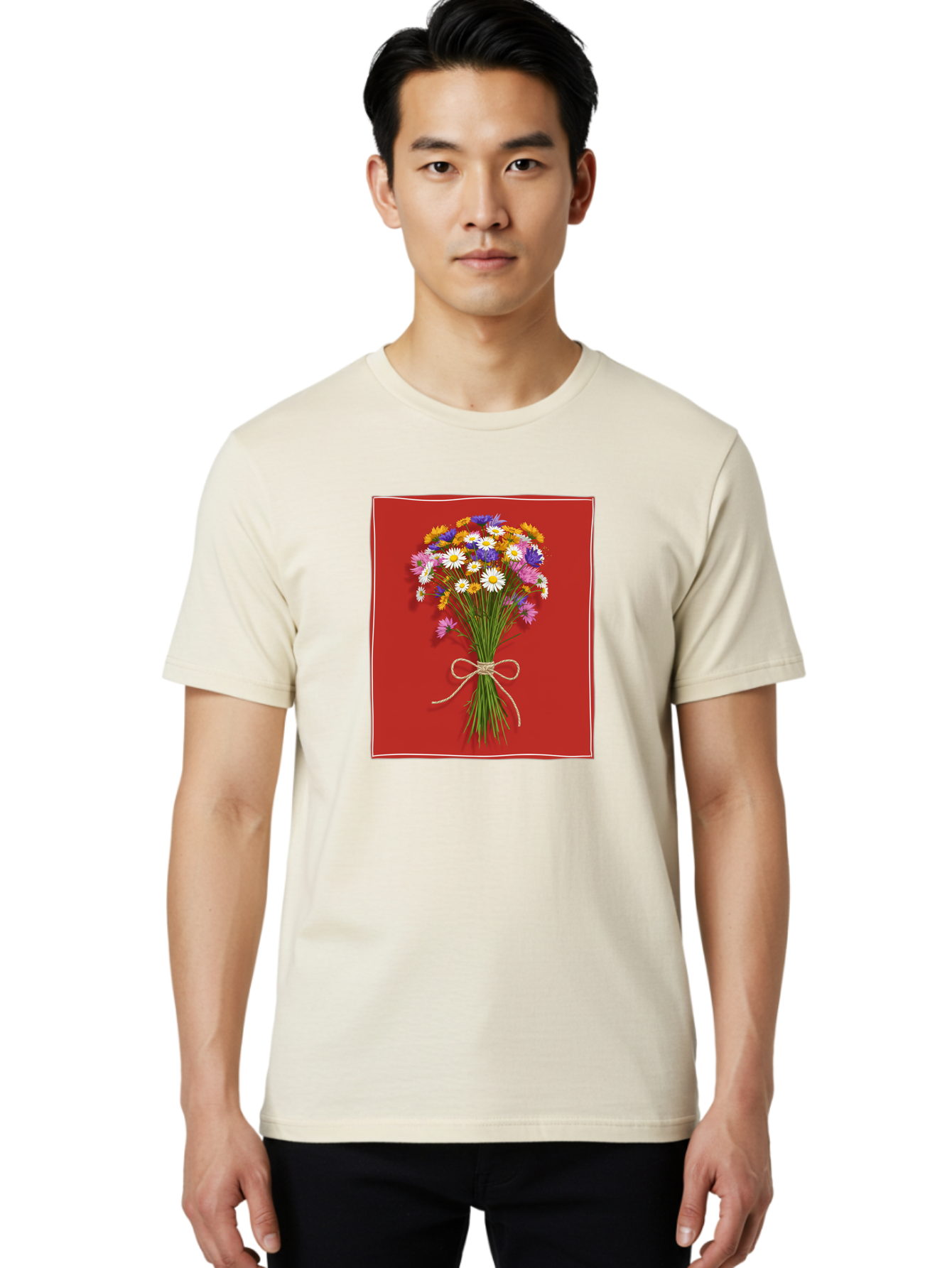 Wildflower-Bouquet-14 Men'S Graphic Tee, 100% Cotton, Comfortable Casual Summer Wear, Machine Washable, Vintage Camera, Old Camera, Antique Camera, Black Camera, Classic Photography, Photography Equipment, Nostalgic Device, Film Camera, Baf654