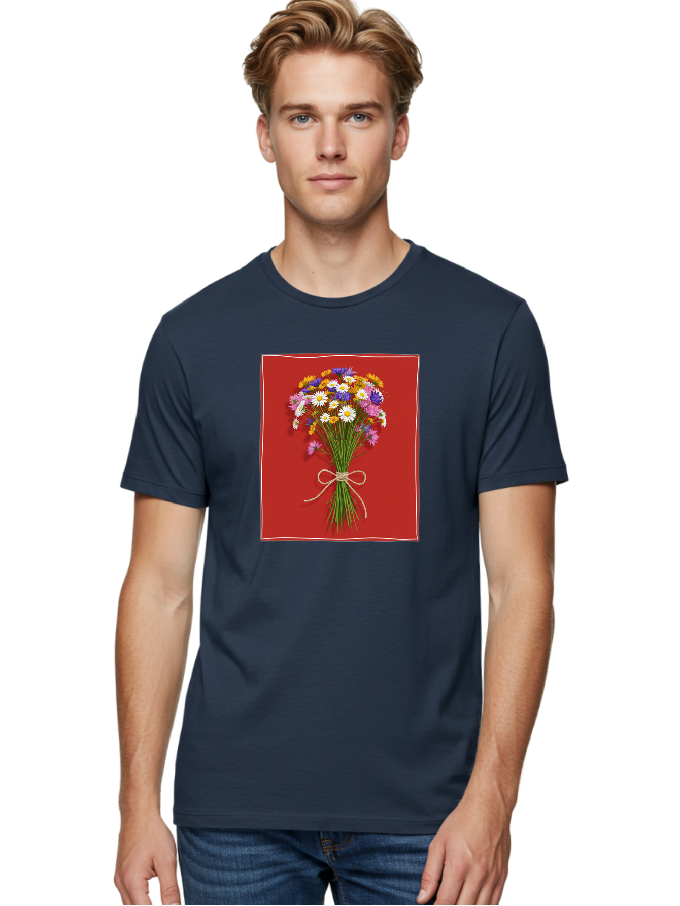 Wildflower-Bouquet-14 Men'S Graphic Tee, 100% Cotton, Comfortable Casual Summer Wear, Machine Washable, Vintage Camera, Old Camera, Antique Camera, Black Camera, Classic Photography, Photography Equipment, Nostalgic Device, Film Camera, Baf654