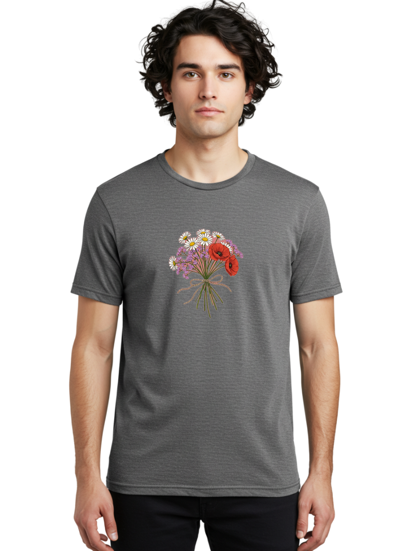 Wildflower-Bouquet-2 Men'S Graphic Tee, 100% Cotton, Comfortable Casual Summer Wear, Machine Washable, Vintage Camera, Old Camera, Antique Camera, Black Camera, Classic Photography, Photography Equipment, Nostalgic Device, Film Camera, Baf655