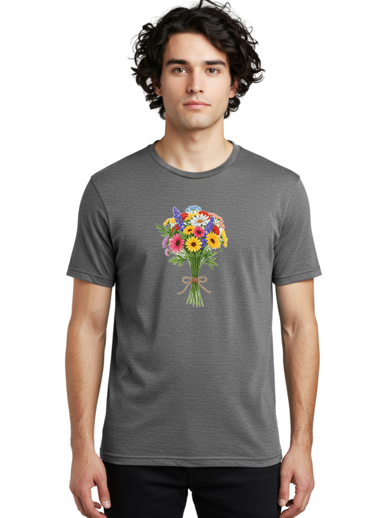 Wildflower-Bouquet-3 Men'S Graphic Tee, 100% Cotton, Comfortable Casual Summer Wear, Machine Washable, Vintage Camera, Old Camera, Antique Camera, Black Camera, Classic Photography, Photography Equipment, Nostalgic Device, Film Camera, Baf656