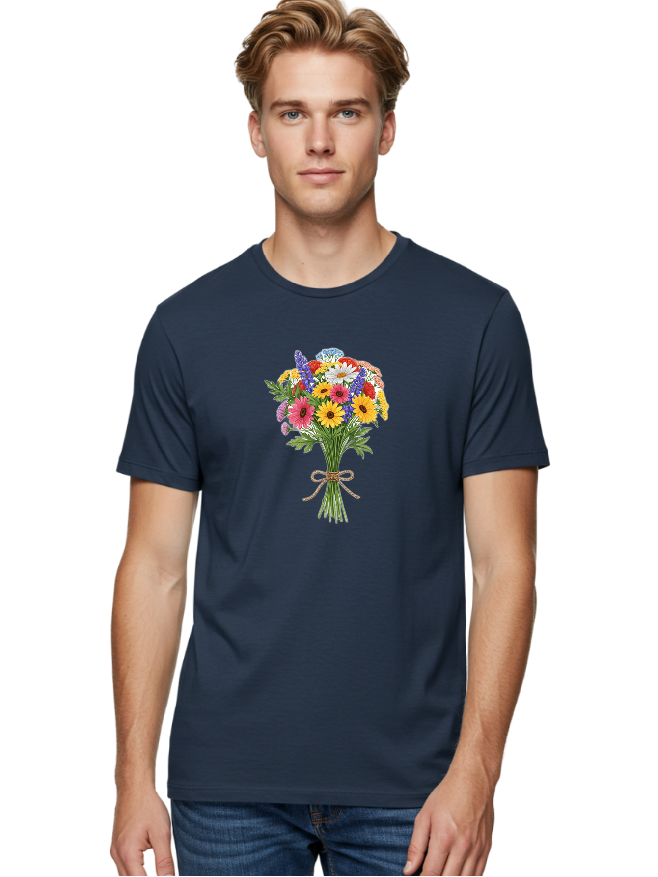 Wildflower-Bouquet-3 Men'S Graphic Tee, 100% Cotton, Comfortable Casual Summer Wear, Machine Washable, Vintage Camera, Old Camera, Antique Camera, Black Camera, Classic Photography, Photography Equipment, Nostalgic Device, Film Camera, Baf656