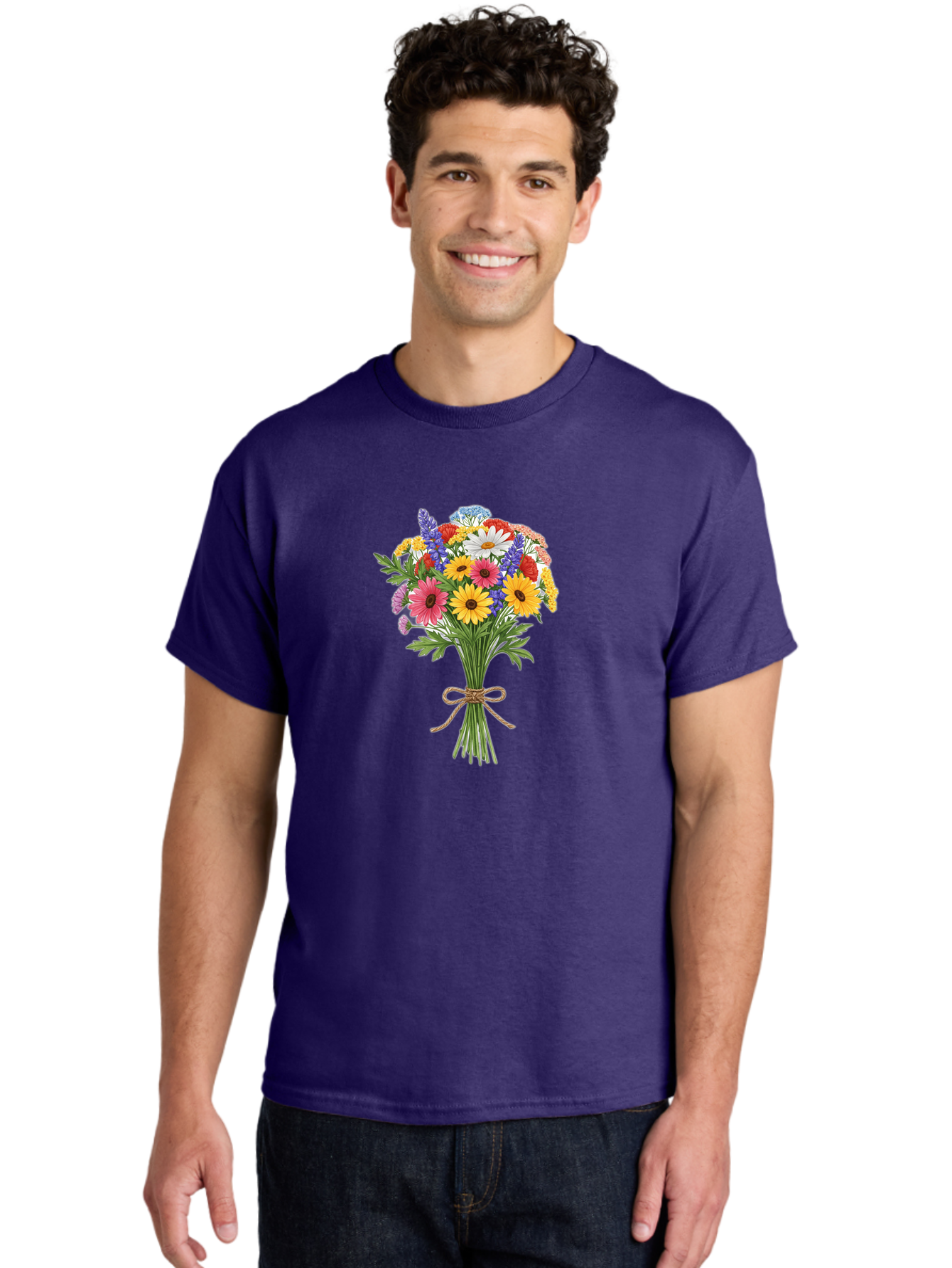 Wildflower-Bouquet-3 Men'S Graphic Tee, 100% Cotton, Comfortable Casual Summer Wear, Machine Washable, Vintage Camera, Old Camera, Antique Camera, Black Camera, Classic Photography, Photography Equipment, Nostalgic Device, Film Camera, Baf656