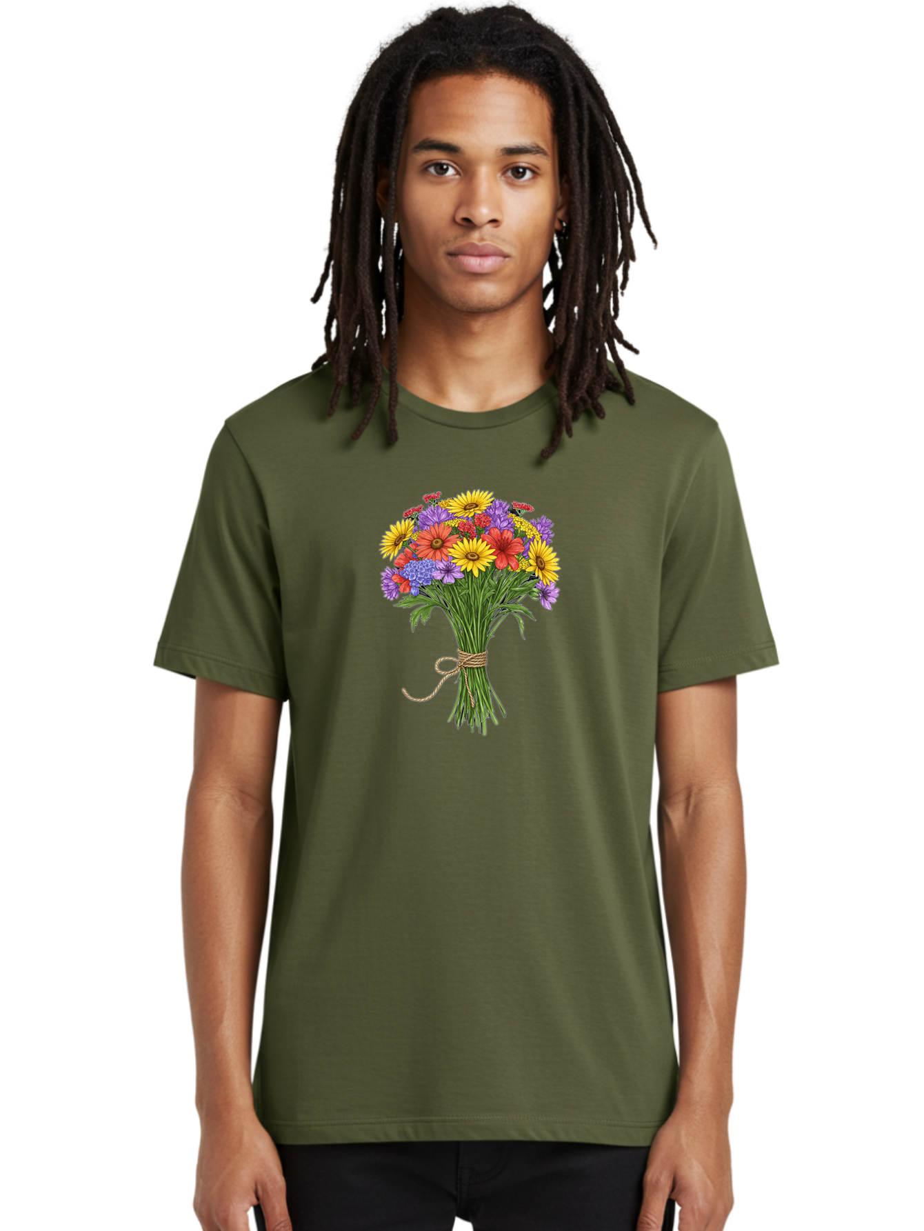 Wildflower-Bouquet-4 Men'S Graphic Tee, 100% Cotton, Comfortable Casual Summer Wear, Machine Washable, Vintage Camera, Old Camera, Antique Camera, Black Camera, Classic Photography, Photography Equipment, Nostalgic Device, Film Camera, Baf657