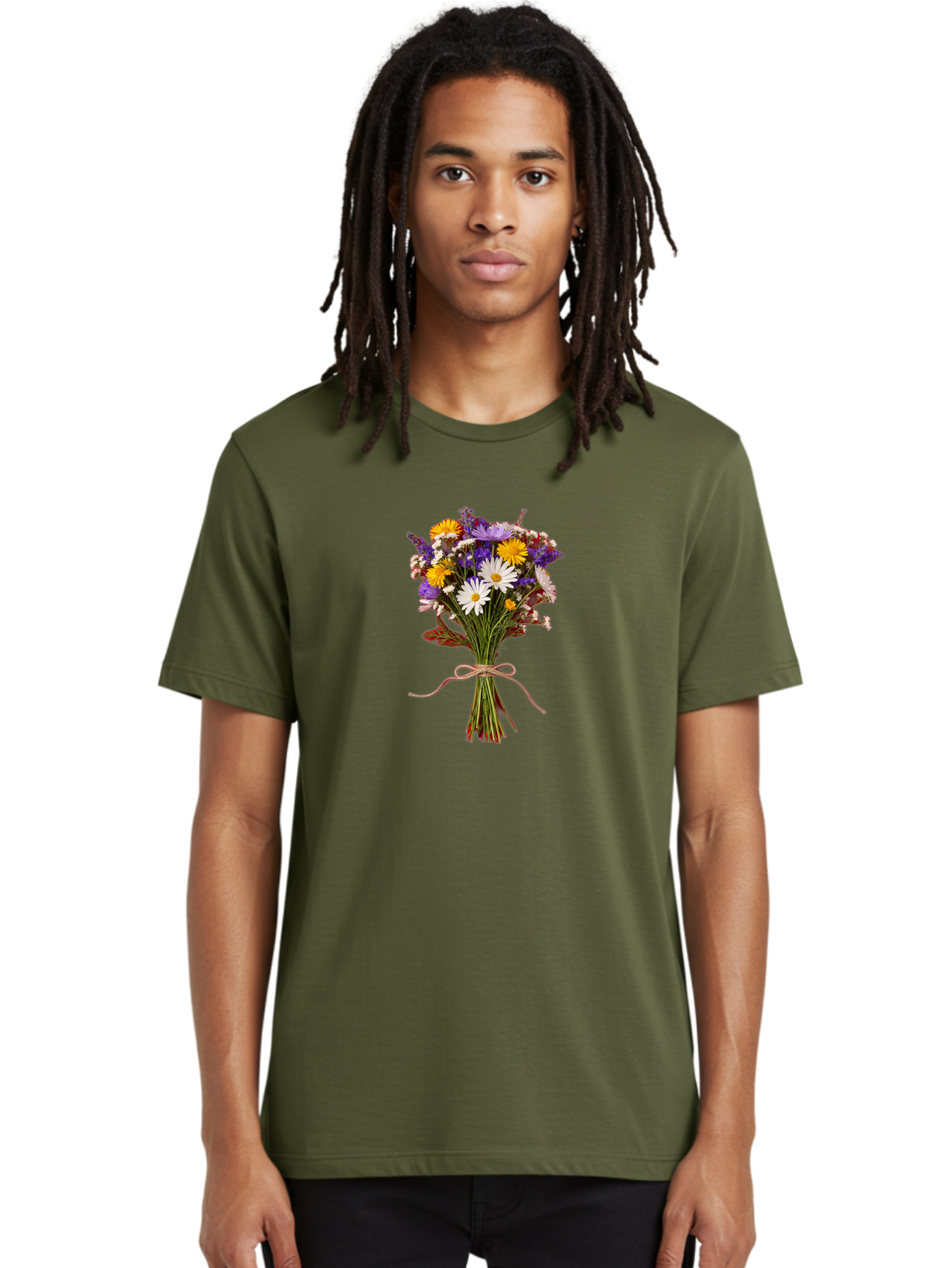Wildflower-Bouquet-5 Men'S Graphic Tee, 100% Cotton, Comfortable Casual Summer Wear, Machine Washable, Vintage Camera, Old Camera, Antique Camera, Black Camera, Classic Photography, Photography Equipment, Nostalgic Device, Film Camera, Baf658