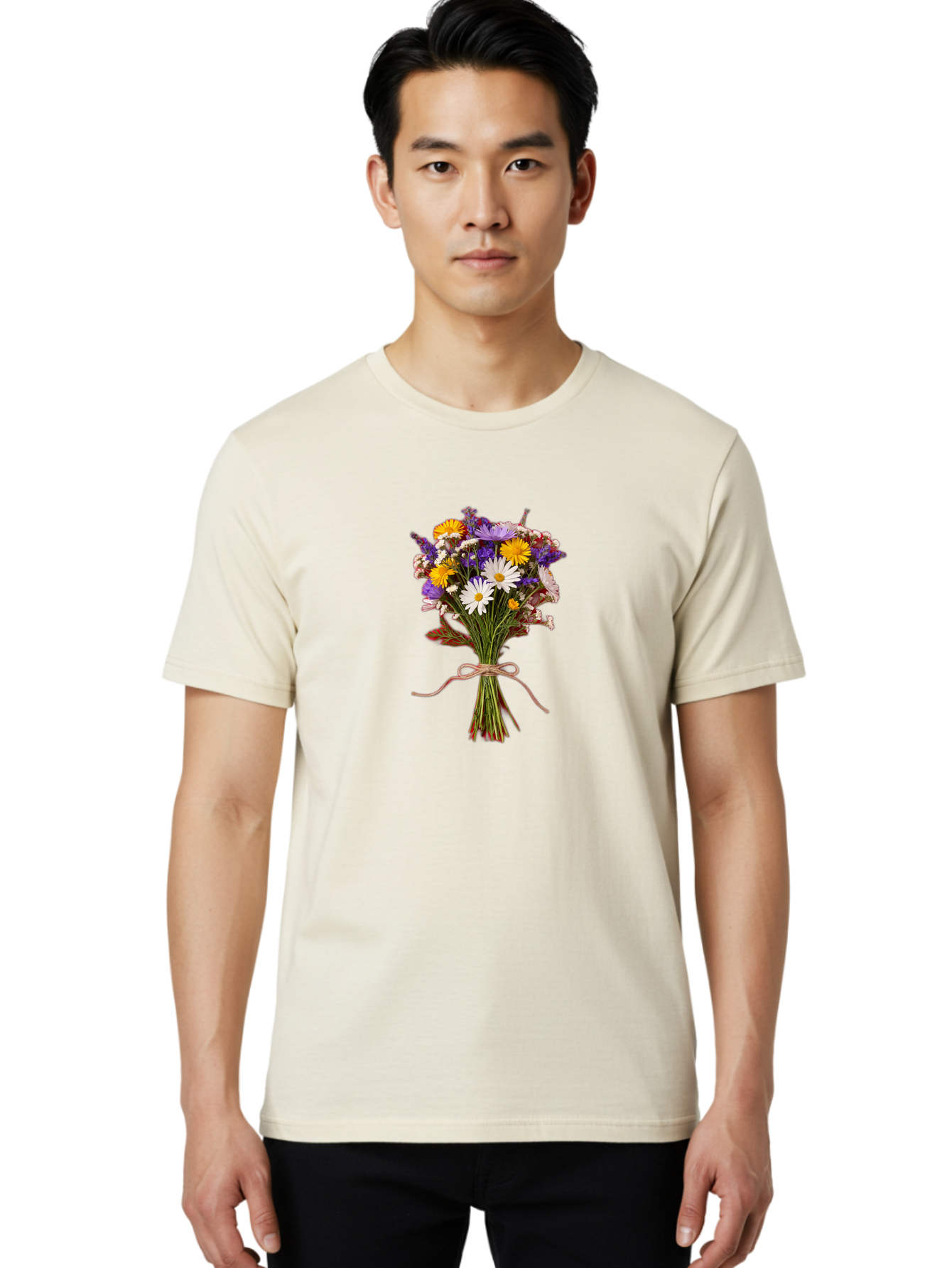 Wildflower-Bouquet-5 Men'S Graphic Tee, 100% Cotton, Comfortable Casual Summer Wear, Machine Washable, Vintage Camera, Old Camera, Antique Camera, Black Camera, Classic Photography, Photography Equipment, Nostalgic Device, Film Camera, Baf658