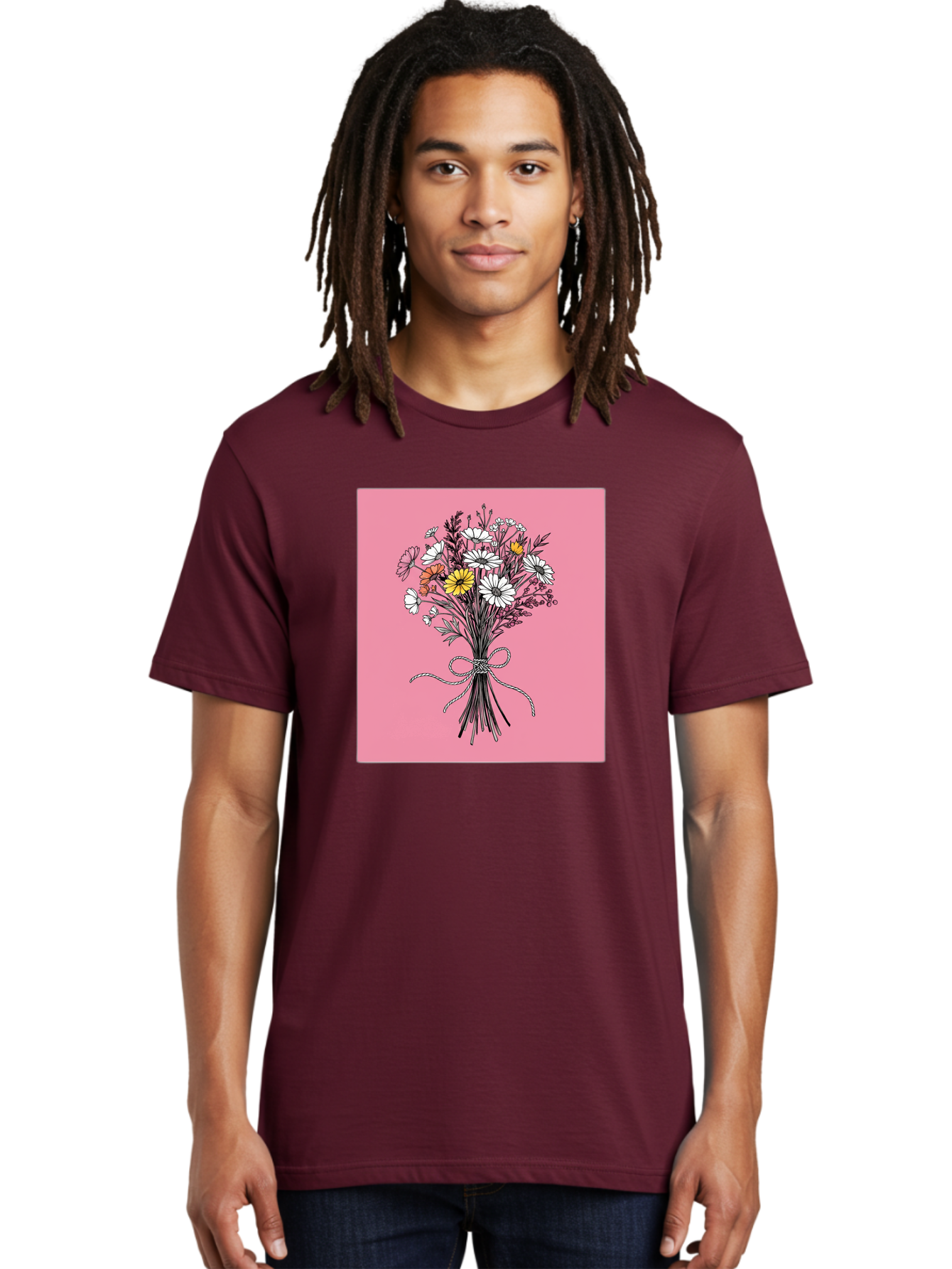 Wildflower-Bouquet-7 Men'S Graphic Tee, 100% Cotton, Comfortable Casual Summer Wear, Machine Washable, Vintage Camera, Old Camera, Antique Camera, Black Camera, Classic Photography, Photography Equipment, Nostalgic Device, Film Camera, Baf660