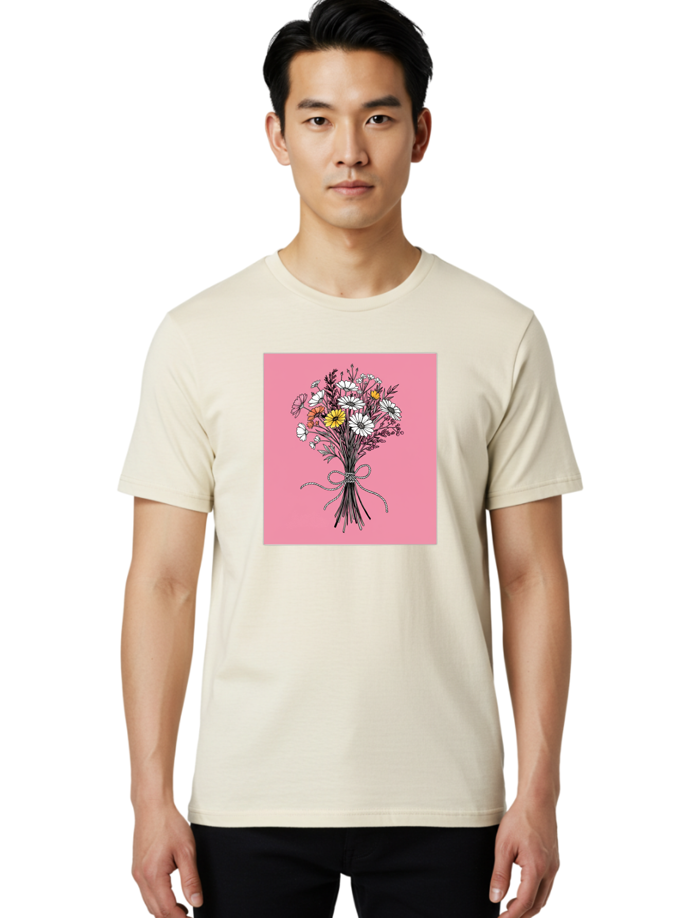 Wildflower-Bouquet-7 Men'S Graphic Tee, 100% Cotton, Comfortable Casual Summer Wear, Machine Washable, Vintage Camera, Old Camera, Antique Camera, Black Camera, Classic Photography, Photography Equipment, Nostalgic Device, Film Camera, Baf660