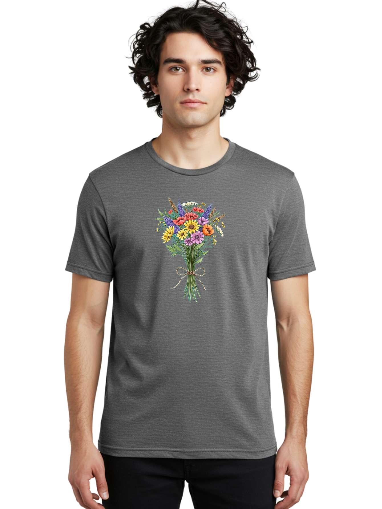 Wildflower-Bouquet-9 Men'S Graphic Tee, 100% Cotton, Comfortable Casual Summer Wear, Machine Washable, Vintage Camera, Old Camera, Antique Camera, Black Camera, Classic Photography, Photography Equipment, Nostalgic Device, Film Camera, Baf662