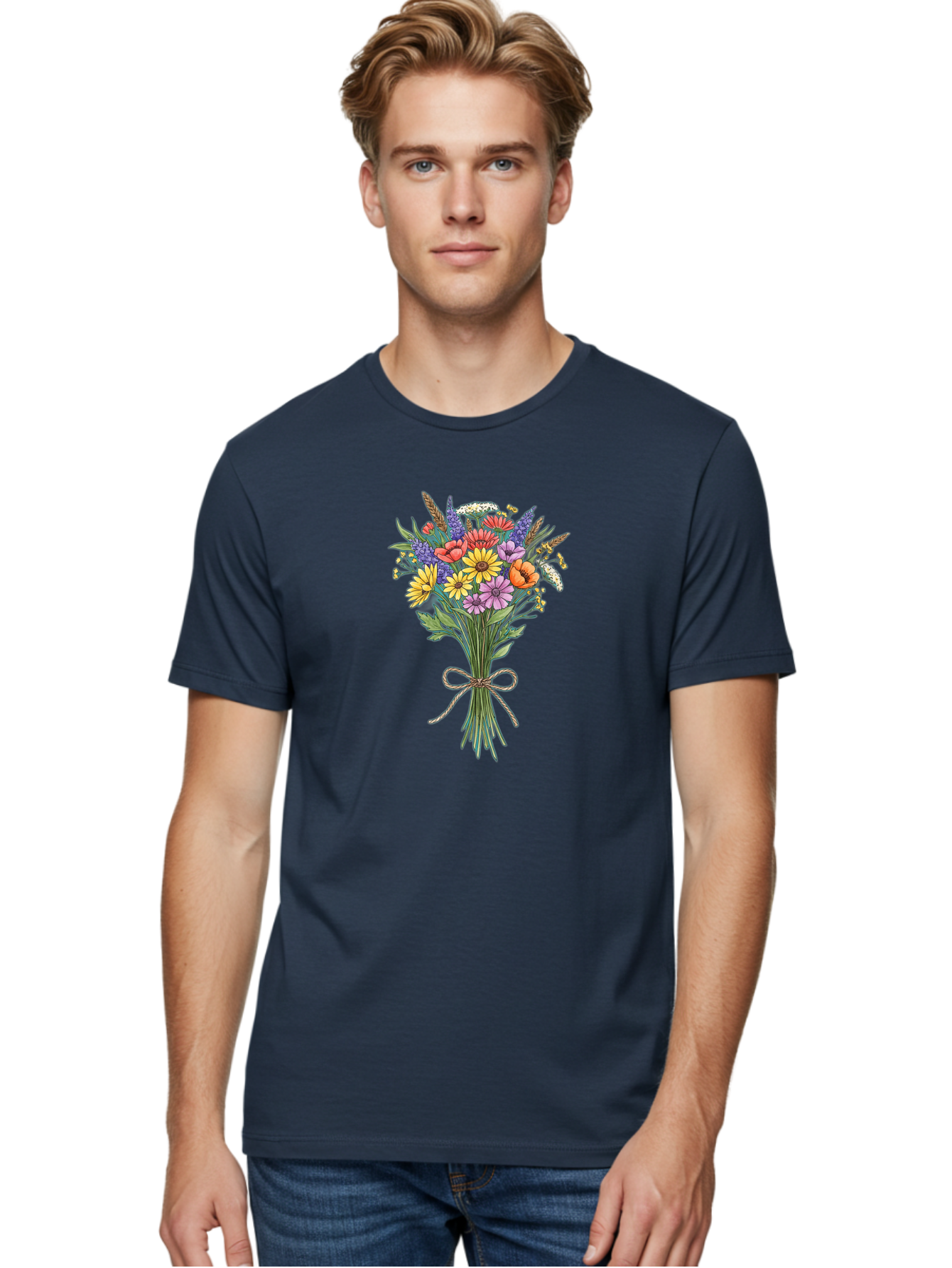 Wildflower-Bouquet-9 Men'S Graphic Tee, 100% Cotton, Comfortable Casual Summer Wear, Machine Washable, Vintage Camera, Old Camera, Antique Camera, Black Camera, Classic Photography, Photography Equipment, Nostalgic Device, Film Camera, Baf662