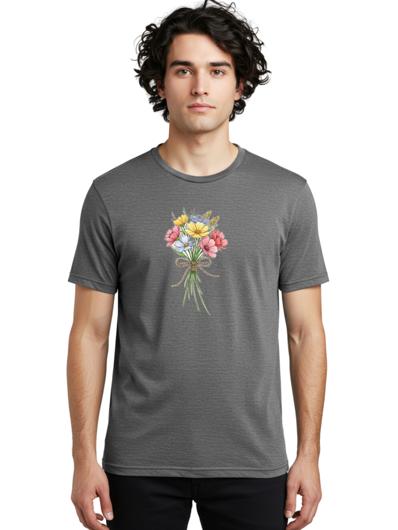 Wildflower-Bouquet Men'S Graphic Tee, 100% Cotton, Comfortable Casual Summer Wear, Machine Washable, Vintage Camera, Old Camera, Antique Camera, Black Camera, Classic Photography, Photography Equipment, Nostalgic Device, Film Camera, Baf663