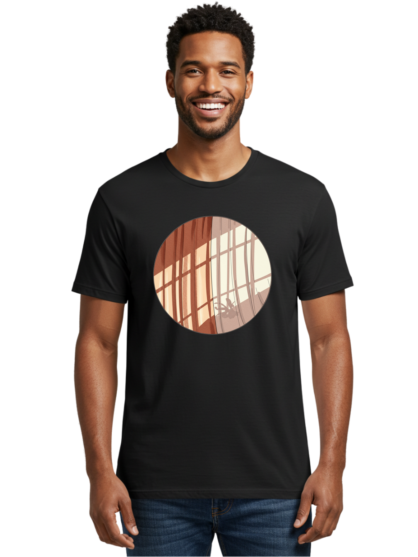 Window-Curtain-Shadows Men'S Graphic Tee, 100% Cotton, Comfortable Casual Summer Wear, Machine Washable, Vintage Camera, Old Camera, Antique Camera, Black Camera, Classic Photography, Photography Equipment, Nostalgic Device, Film Camera, Baf664